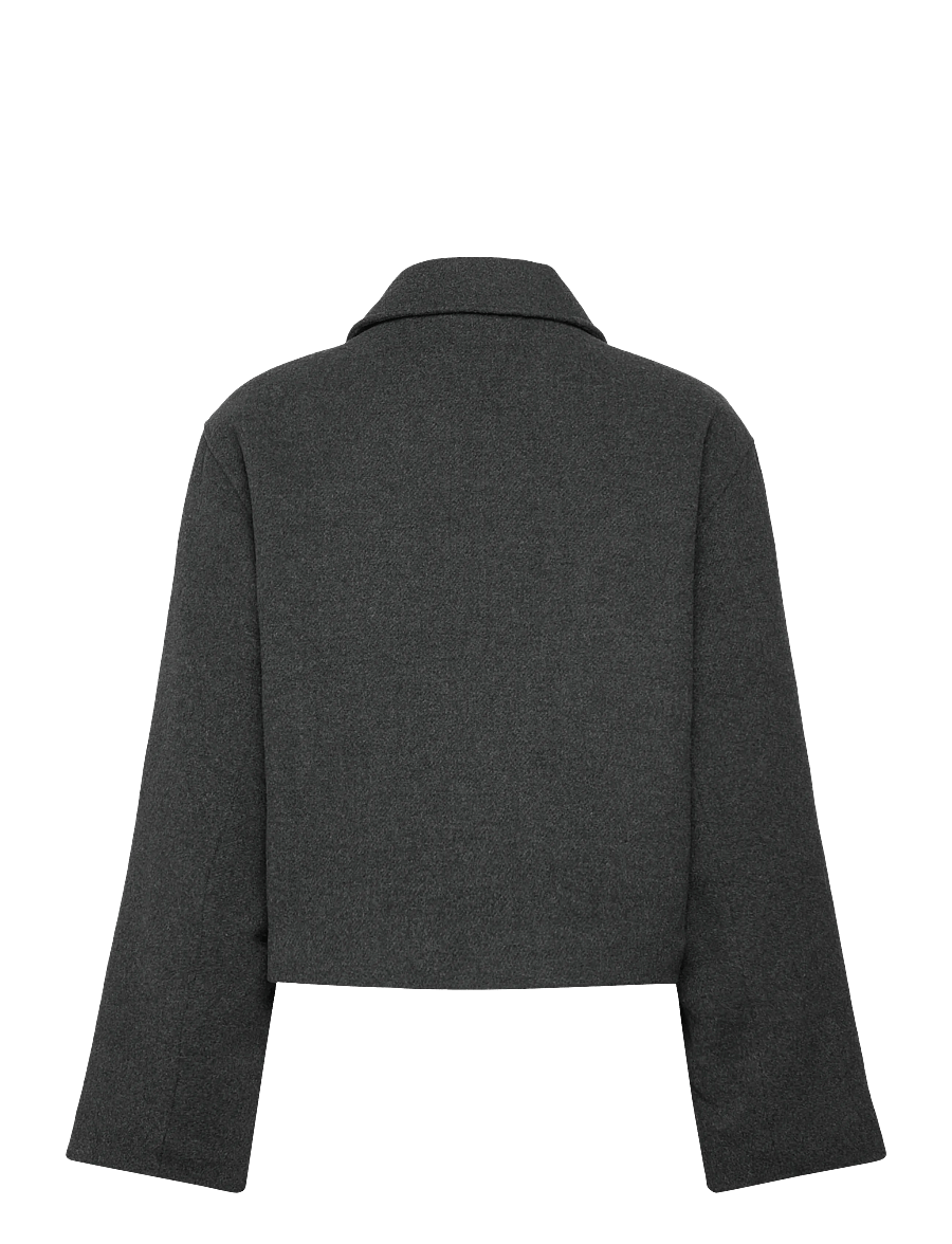 Monki - Boxy Twill Jacket - talvejoped - grey dark - 1