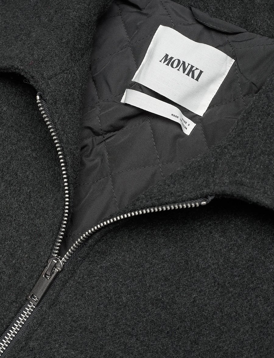 Monki - Boxy Twill Jacket - talvejoped - grey dark - 2