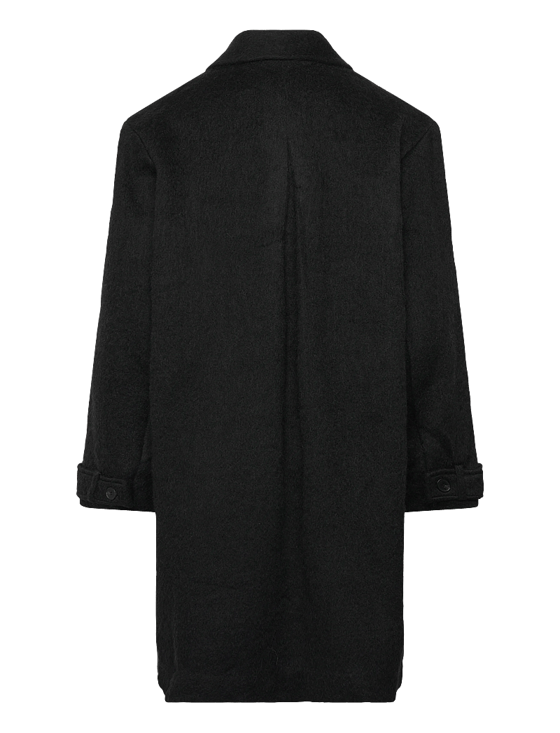Monki - Knee-Length Single-Breasted Coat - uldfrakker - black dark - 1