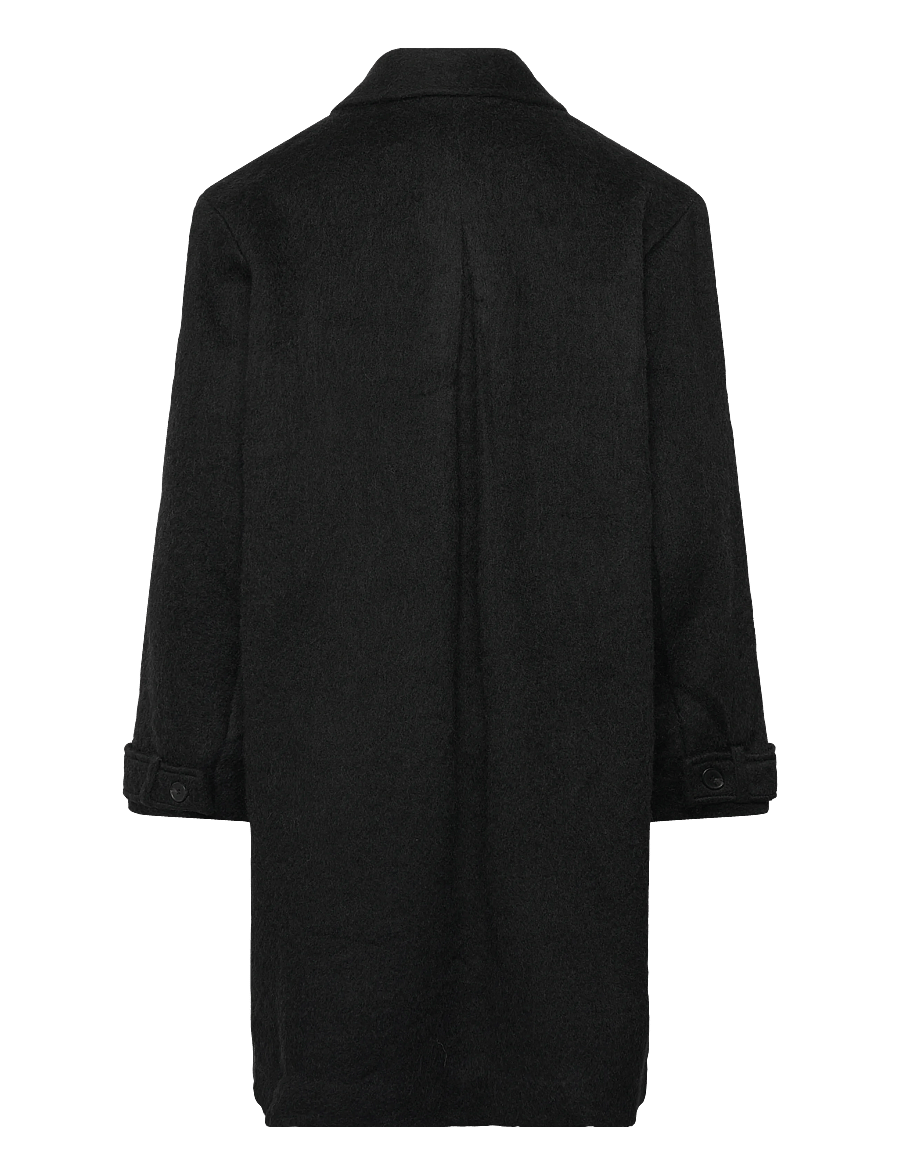 Monki - Knee-Length Single-Breasted Coat - vinterjackor - black dark - 1