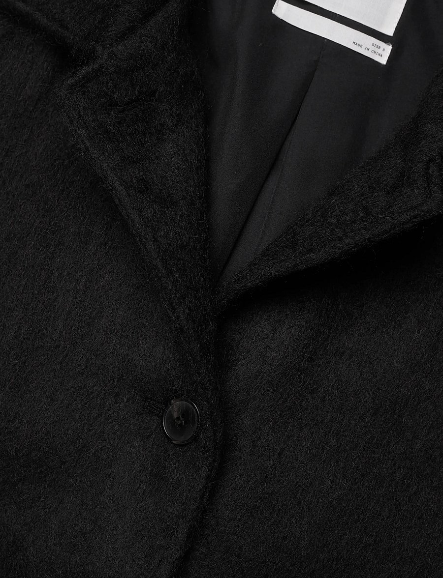 Monki - Knee-Length Single-Breasted Coat - vinterjackor - black dark - 2