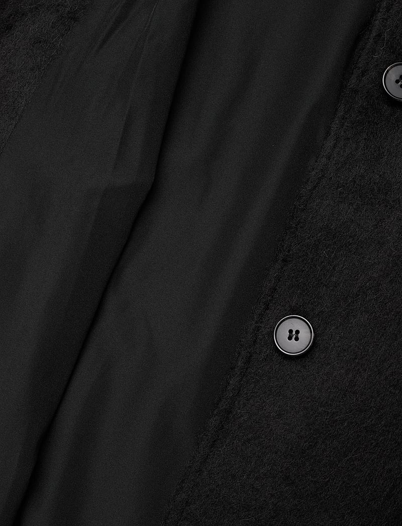 Monki - Knee-Length Single-Breasted Coat - uldfrakker - black dark - 4