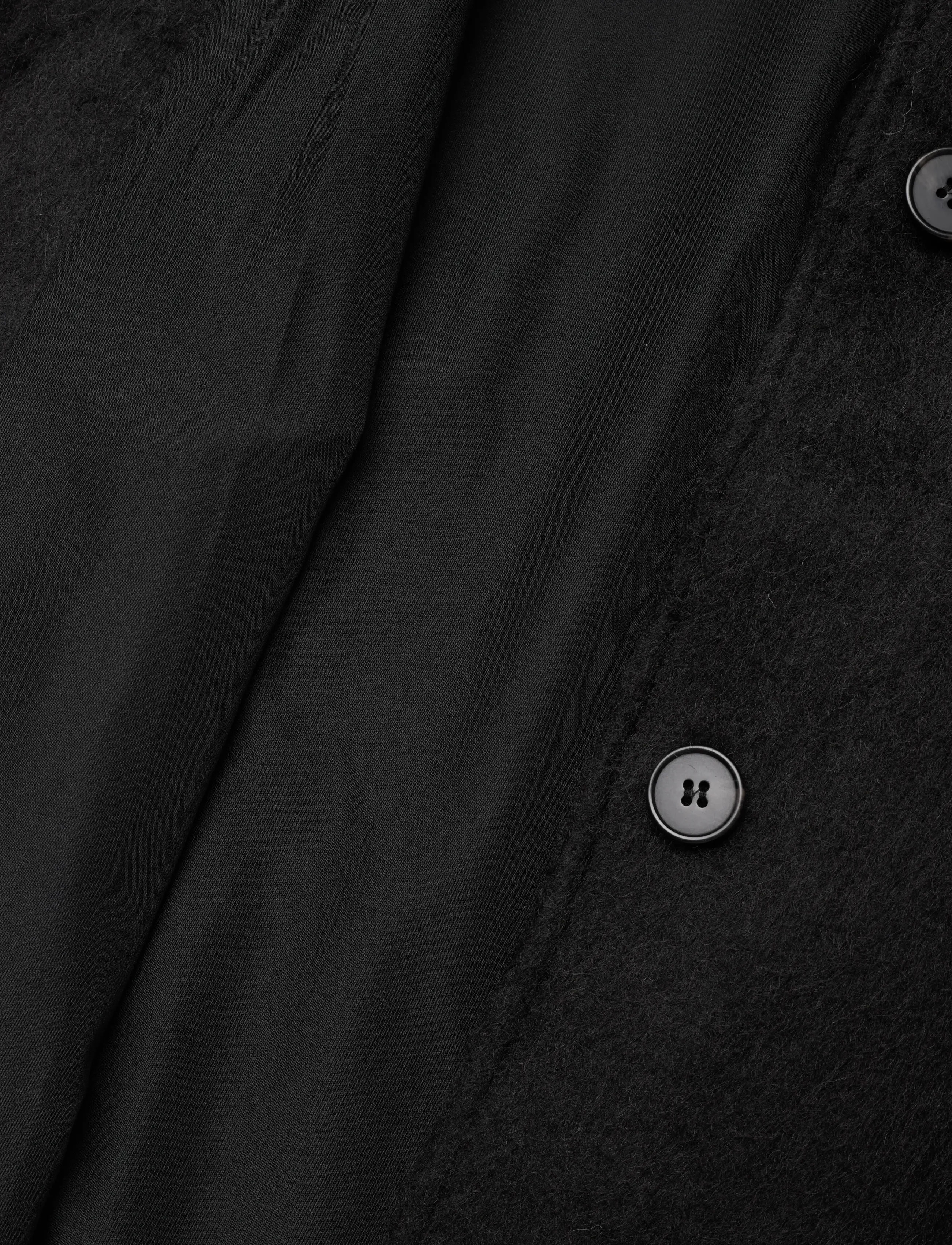 Monki - Knee-Length Single-Breasted Coat - vinterjackor - black dark - 4