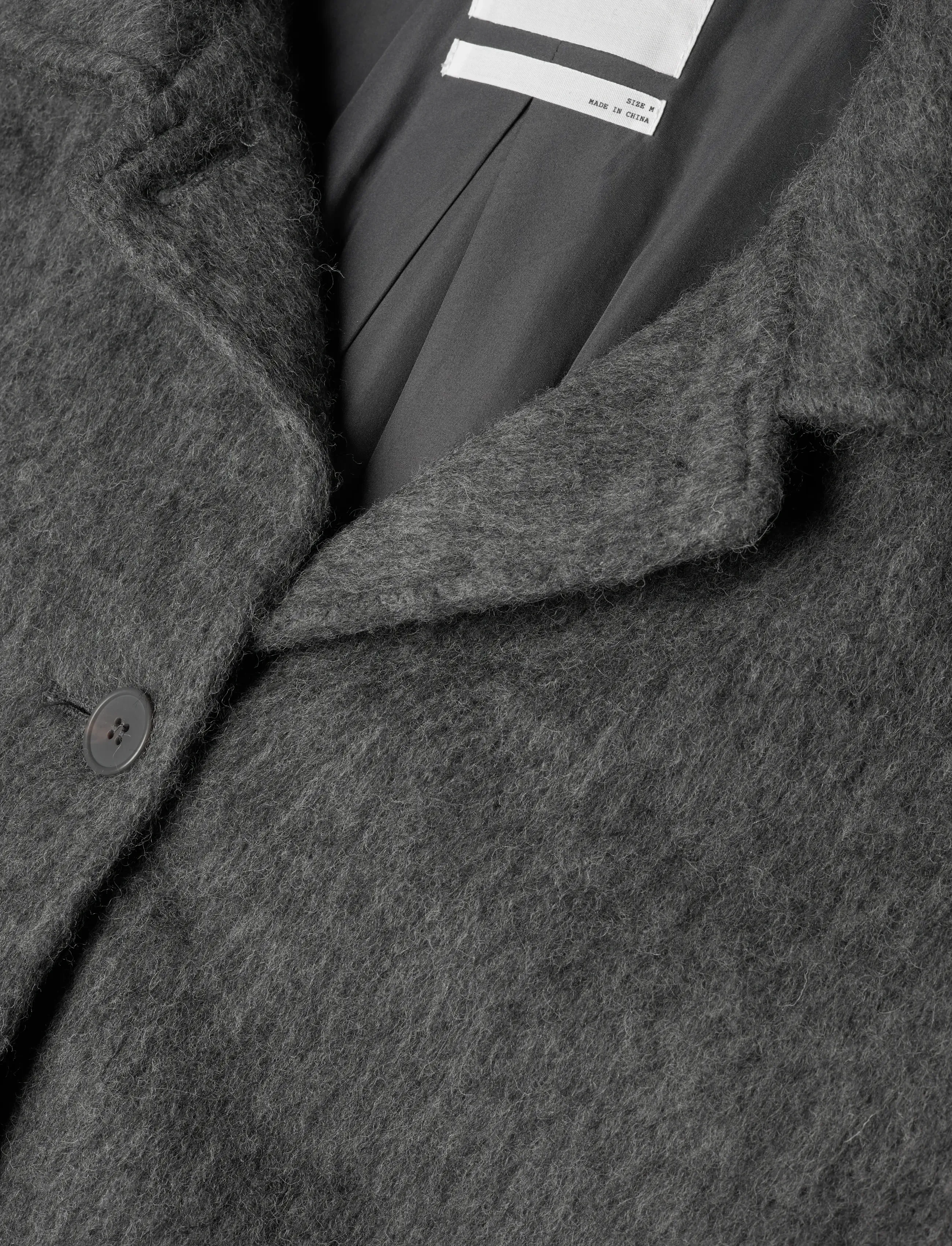Monki - Knee-Length Single-Breasted Coat - vinterjackor - grey dark - 2