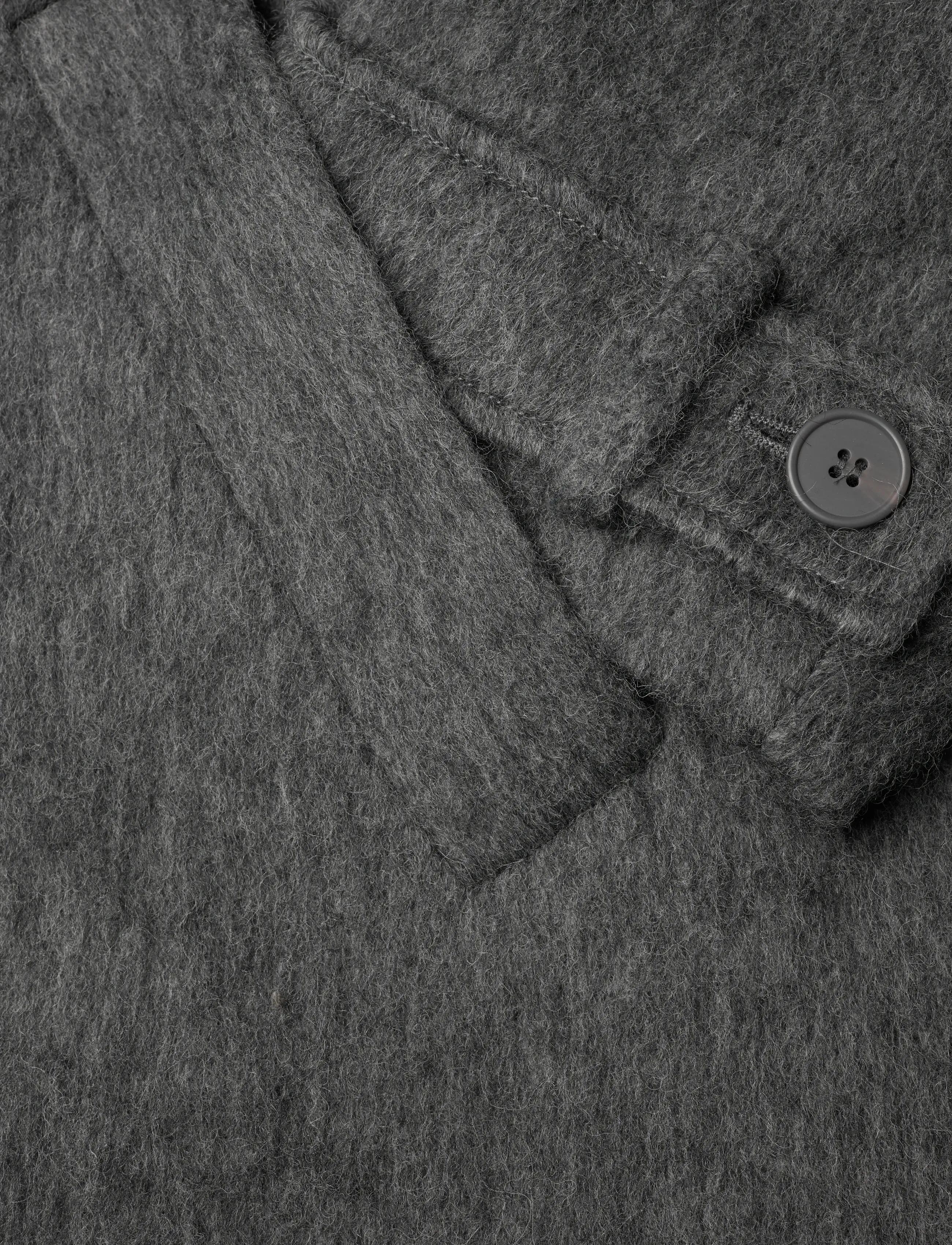 Monki - Knee-Length Single-Breasted Coat - vinterjackor - grey dark - 3