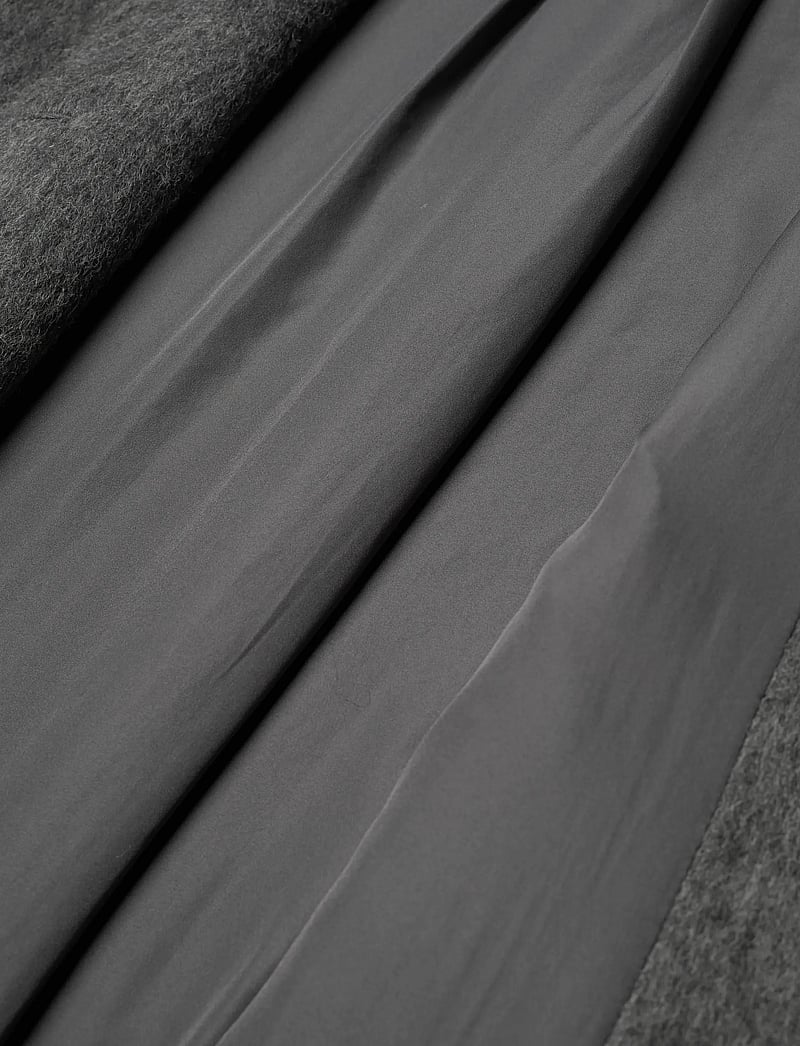 Monki - Knee-Length Single-Breasted Coat - ullkappor - grey dark - 4