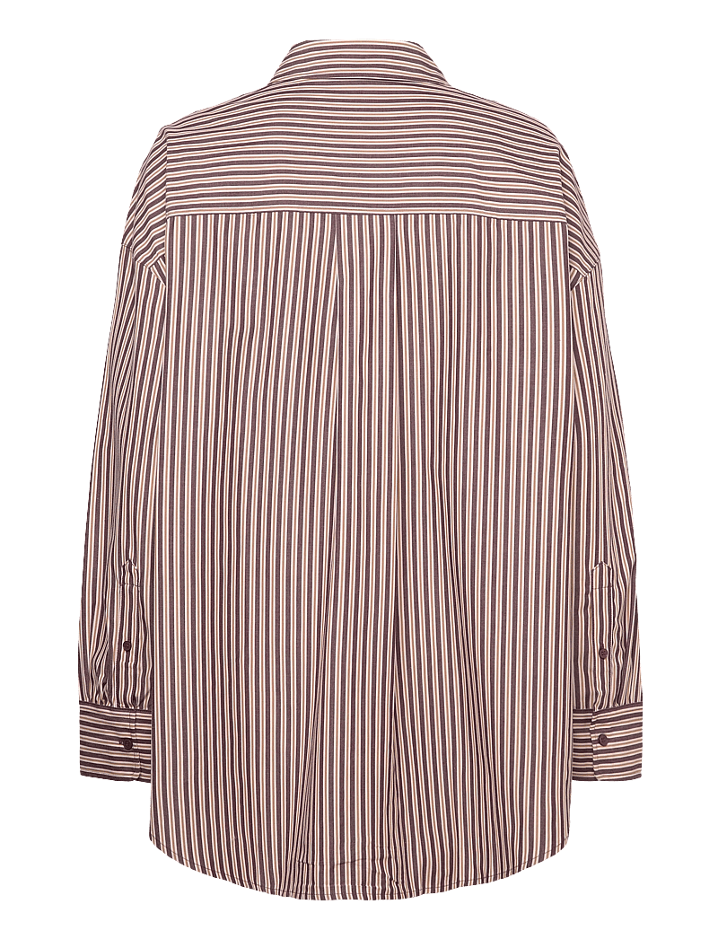 Monki - Oversized Long-Sleeved Cotton Shirt - langærmede skjorter - lilac purple dark - 1
