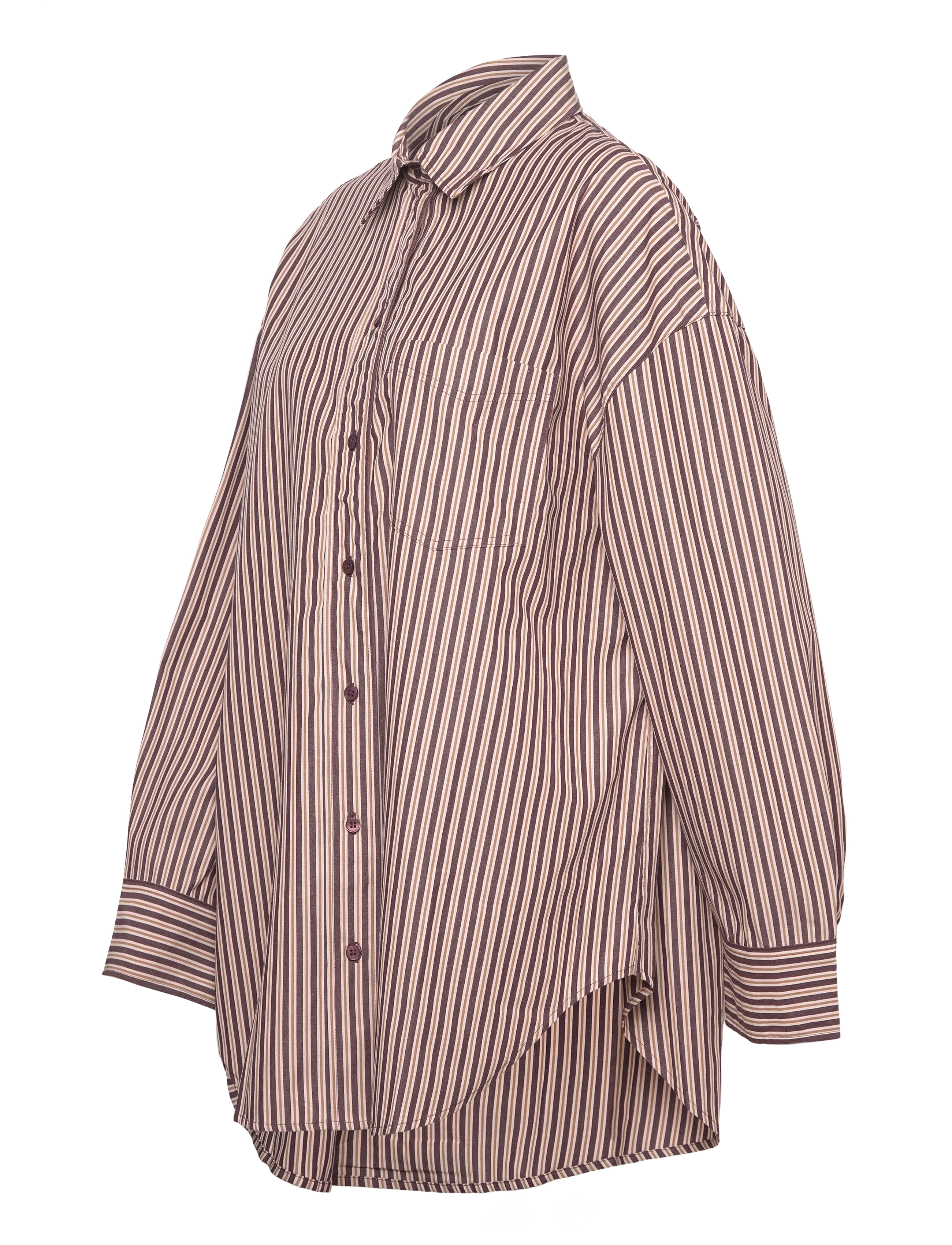Monki - Oversized Long-Sleeved Cotton Shirt - långärmade skjortor - lilac purple dark - 2