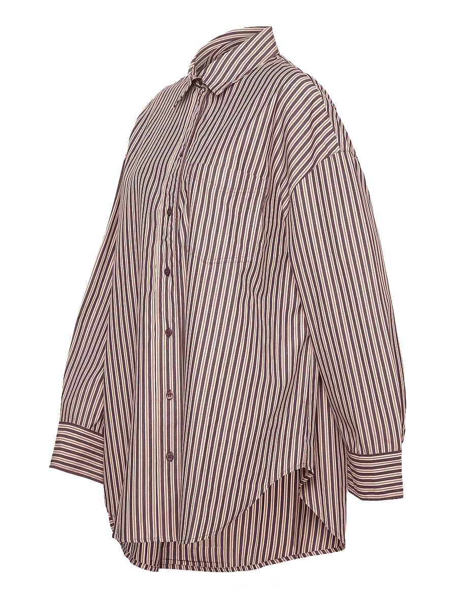 Monki - Oversized Long-Sleeved Cotton Shirt - långärmade skjortor - lilac purple dark - 2