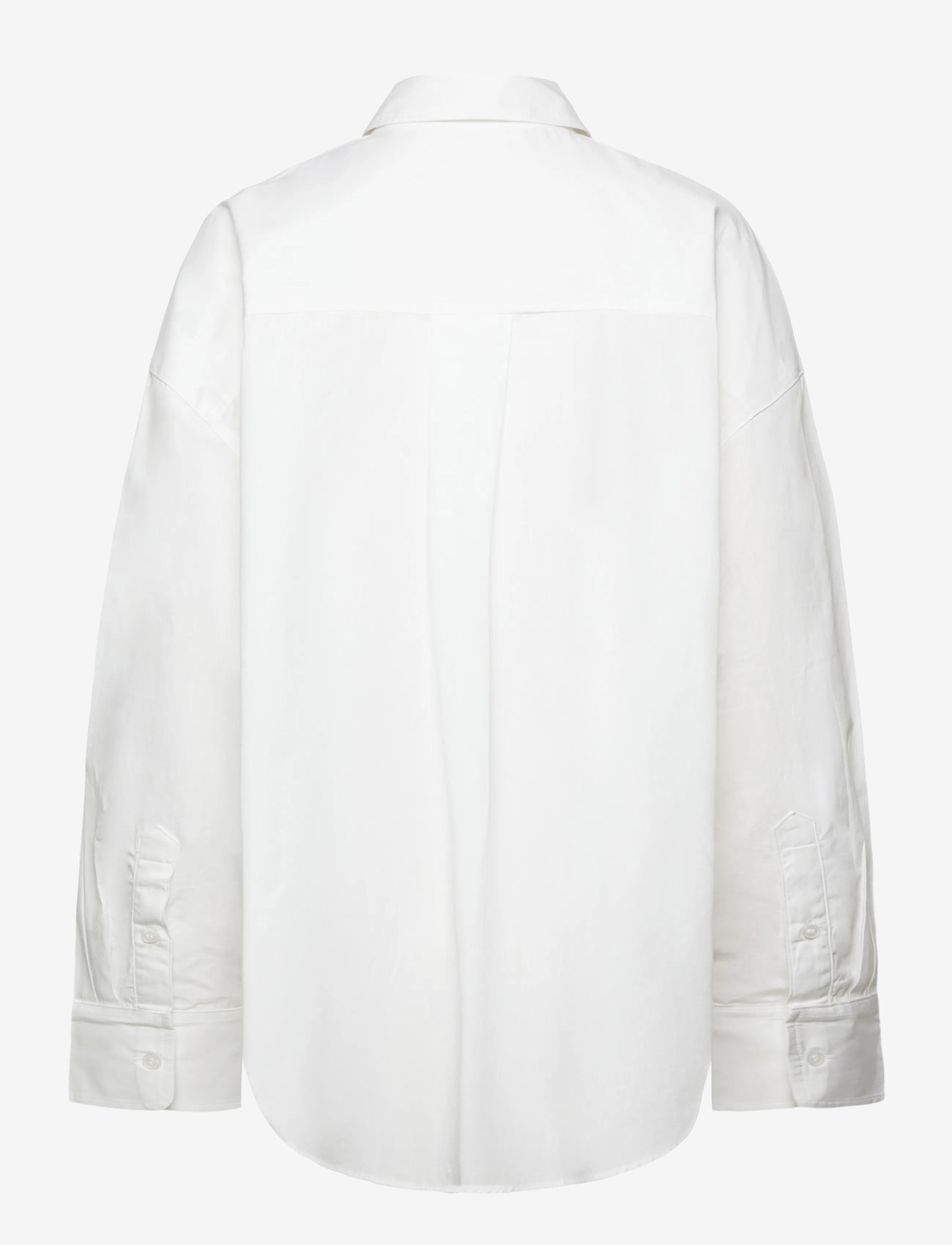 Monki - Oversized Long-Sleeved Cotton Shirt - langärmlige hemden - white light - 1
