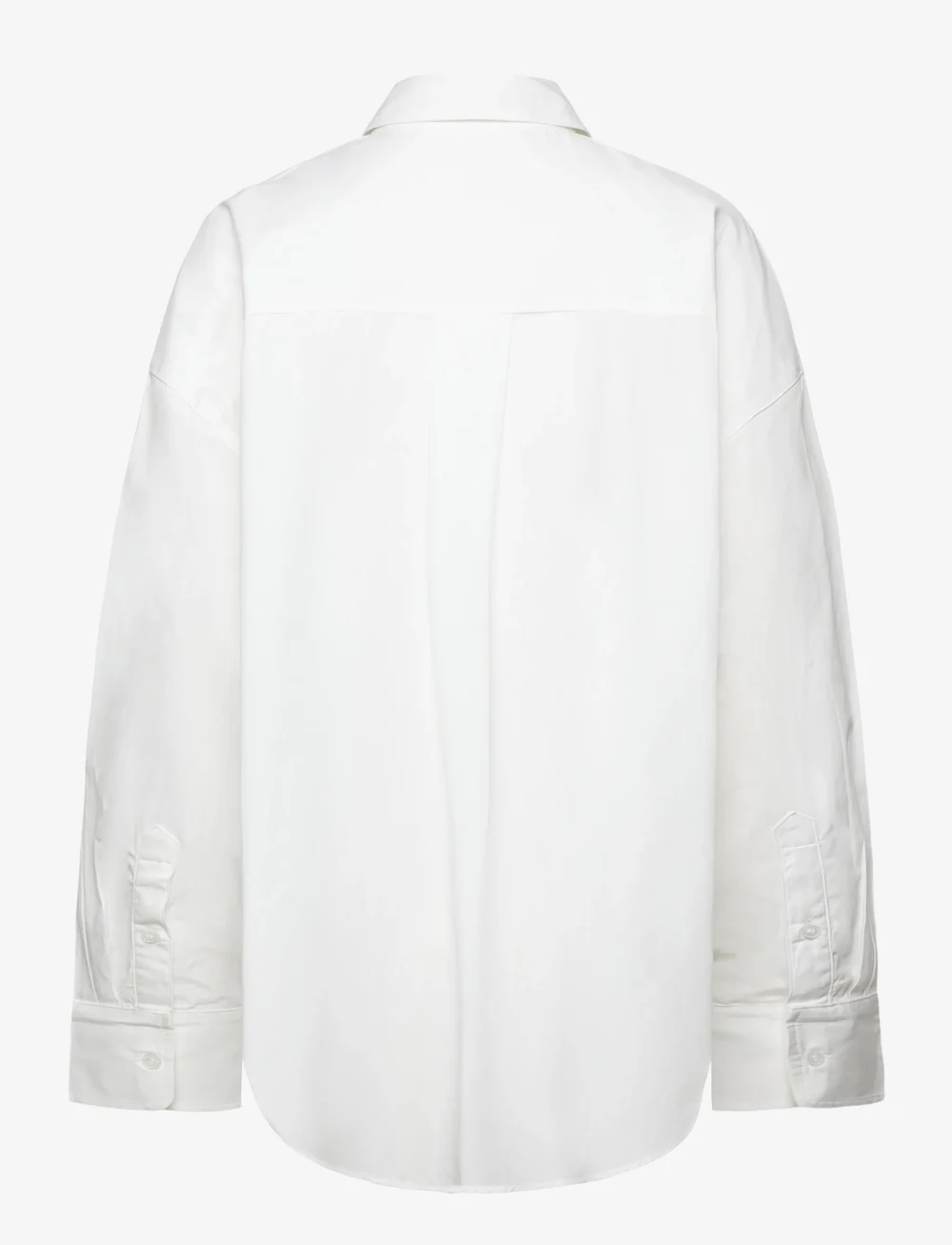 Monki - Oversized Long-Sleeved Cotton Shirt - pikkade varrukatega särgid - white light - 1