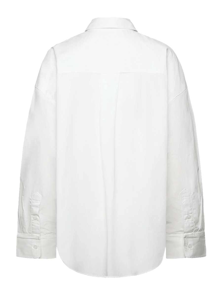 Monki - Oversized Long-Sleeved Cotton Shirt - white light - 1