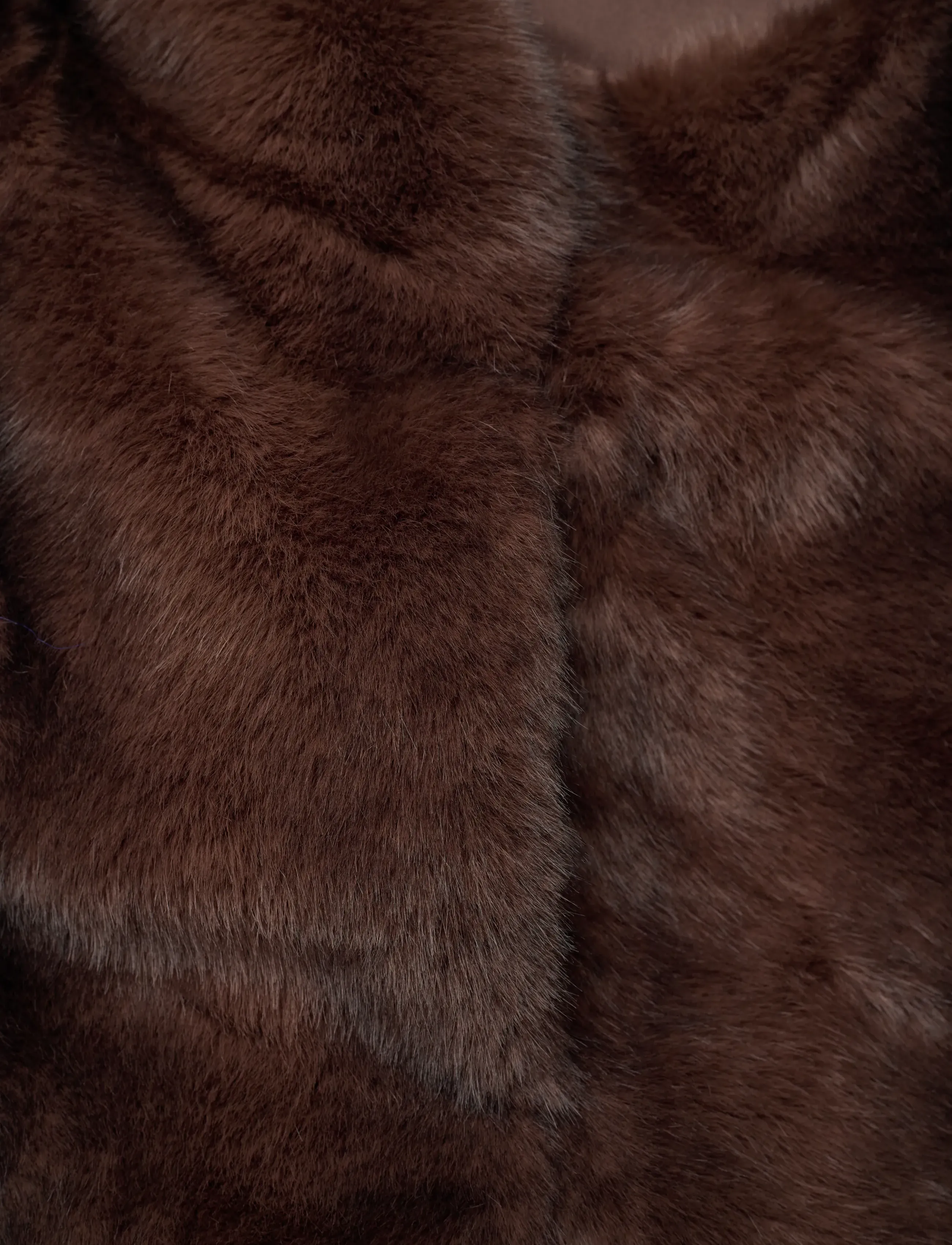 Monki - Faux Fur Hooded Zip Vest - brown dark - 3