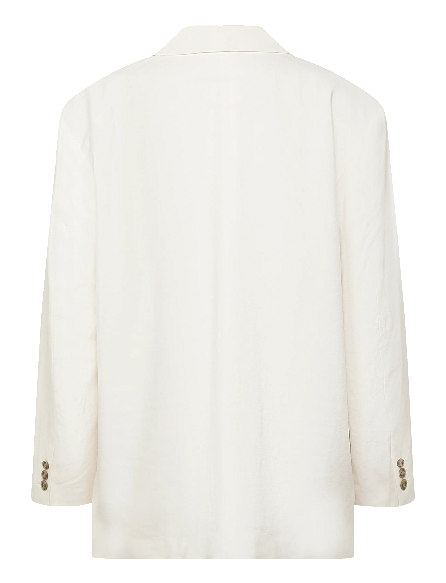 Monki - Single-Breasted Oversized Checked Blazer - Üherealised pintsakud - white dusty light - 1