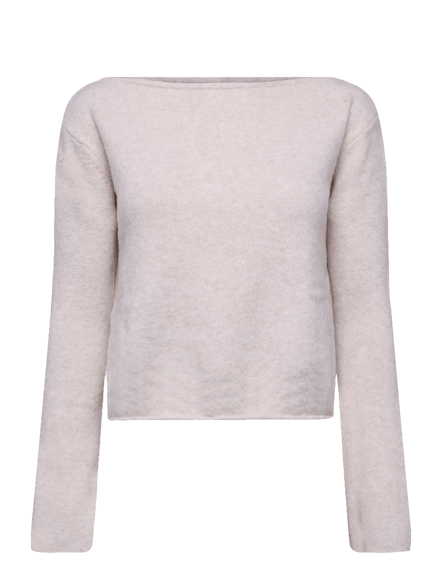 Monki - Soft Knit Boat-Neck Sweater - white light - 0
