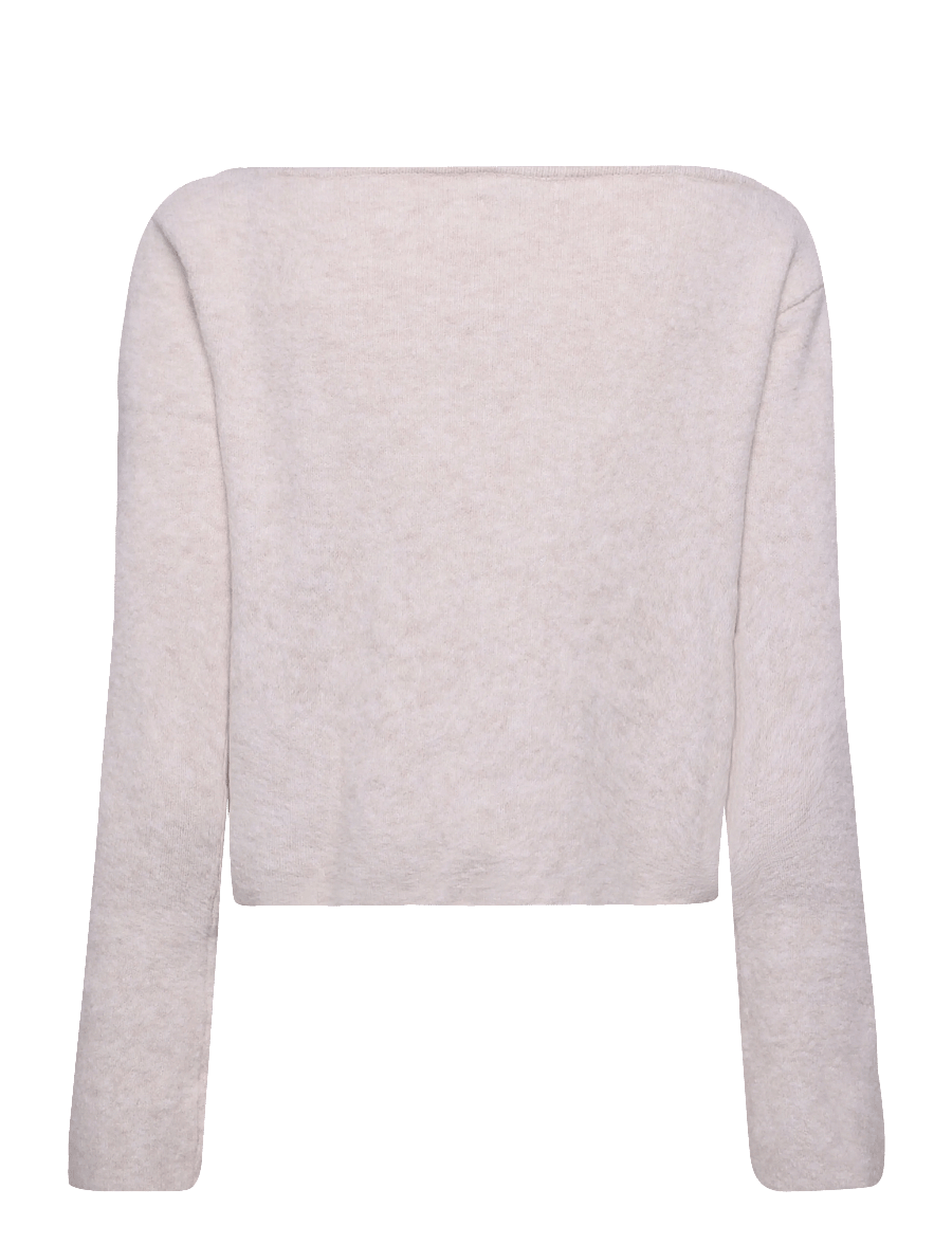 Monki - Soft Knit Boat-Neck Sweater - white light - 1