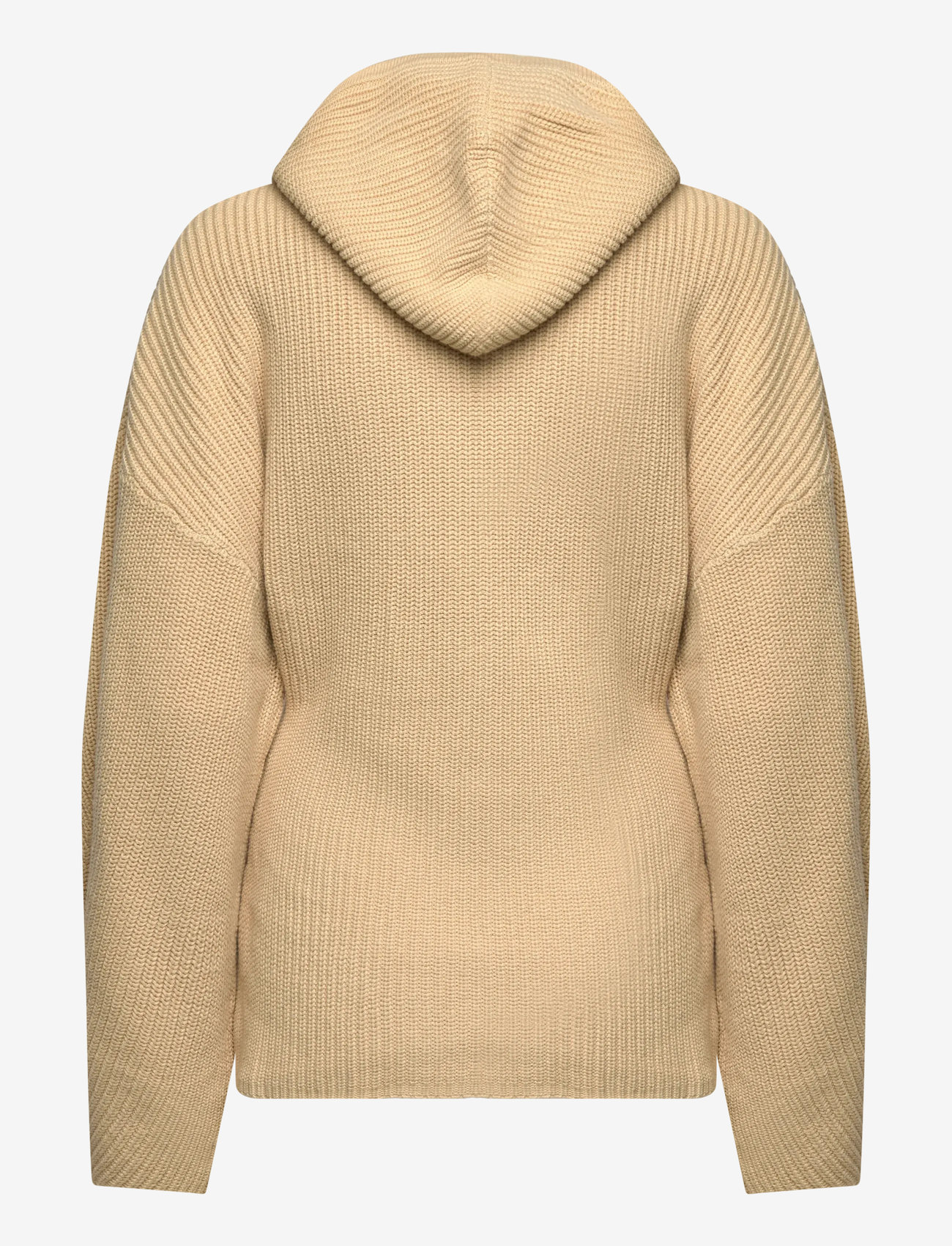 Monki - Long Knitted Zip Hoodie - hoodies - beige medium dusty - 1