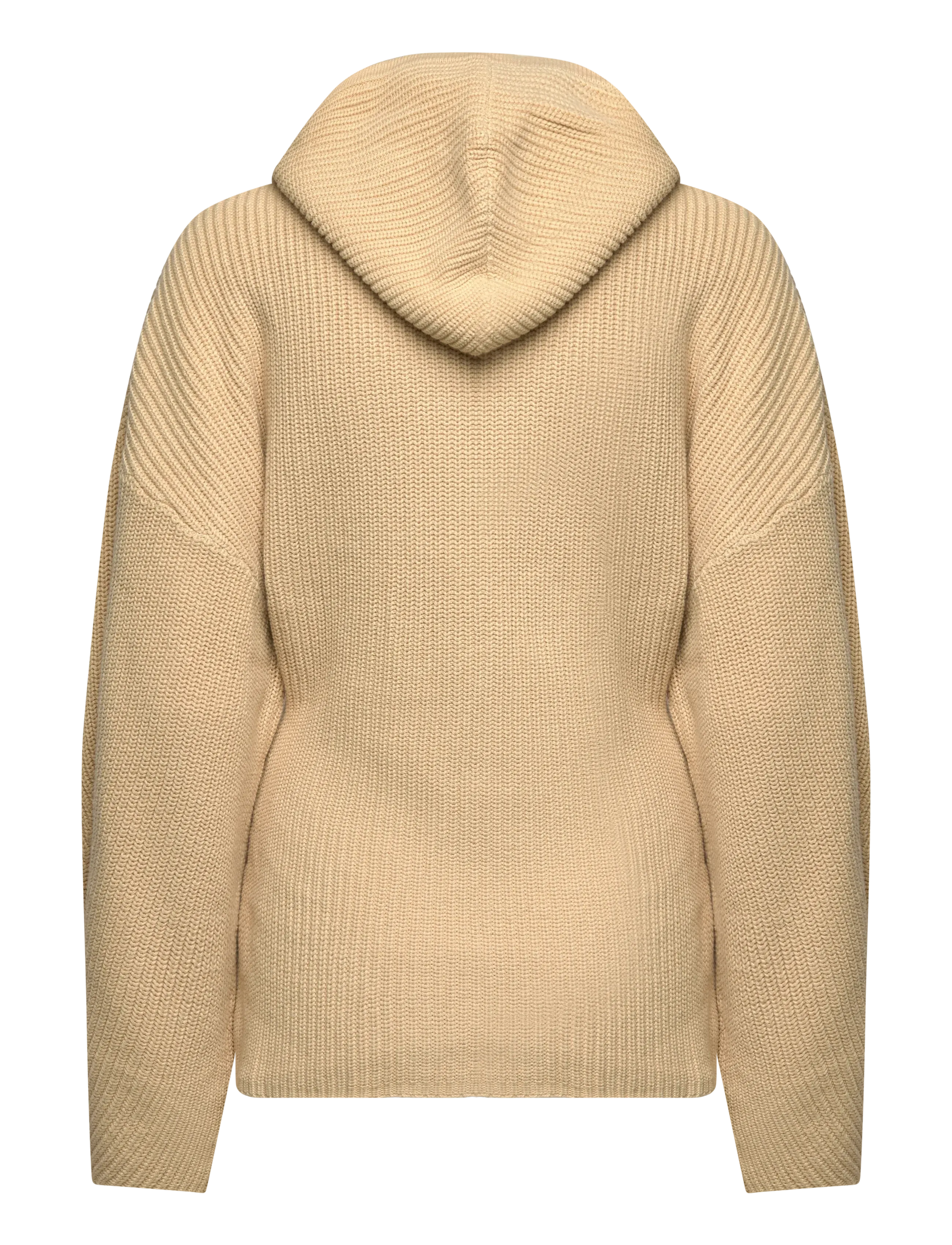 Monki - Long Knitted Zip Hoodie - hoodies - beige medium dusty - 1