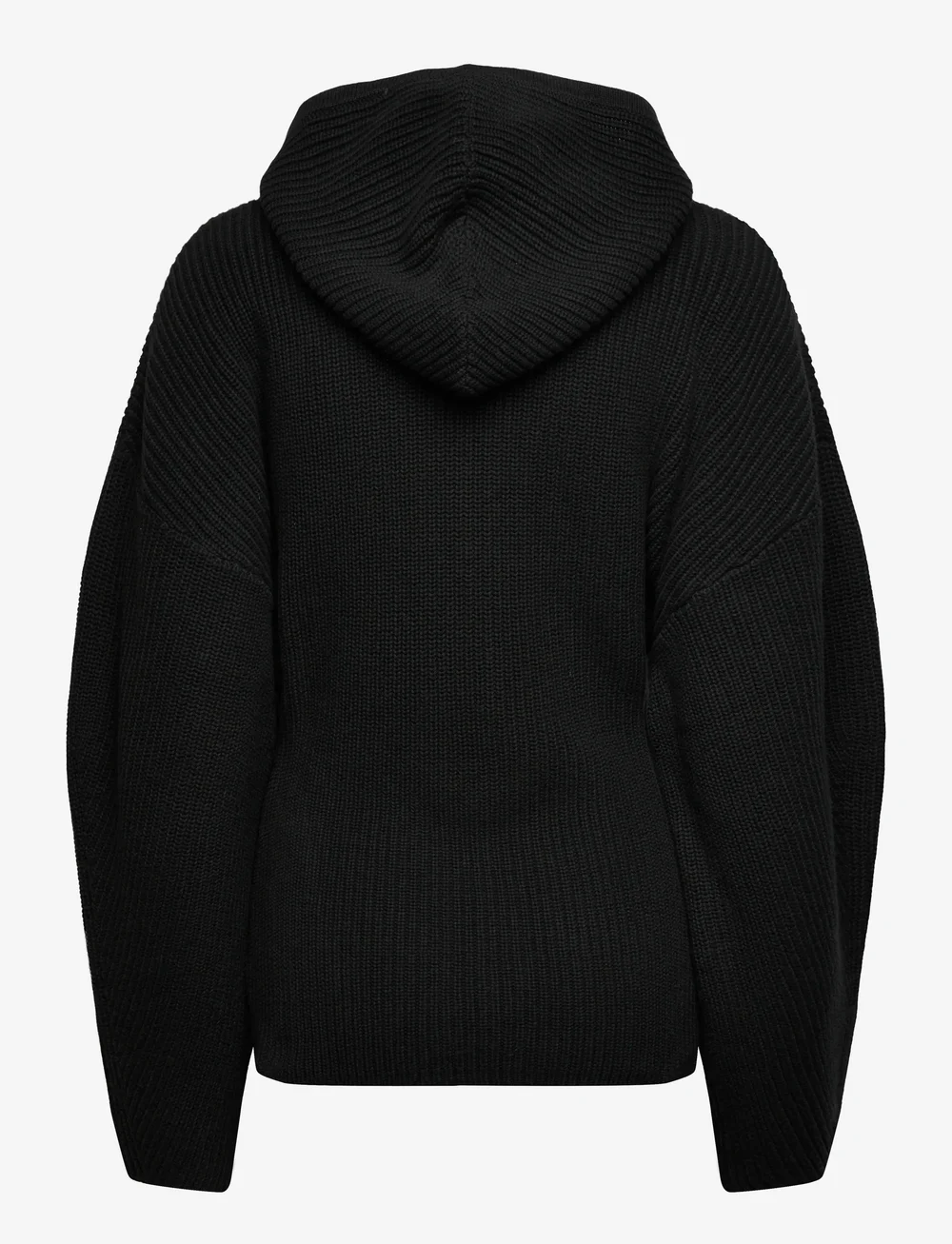 Monki - Shaped Knitted Hoodie - hættetrøjer - black dark - 1
