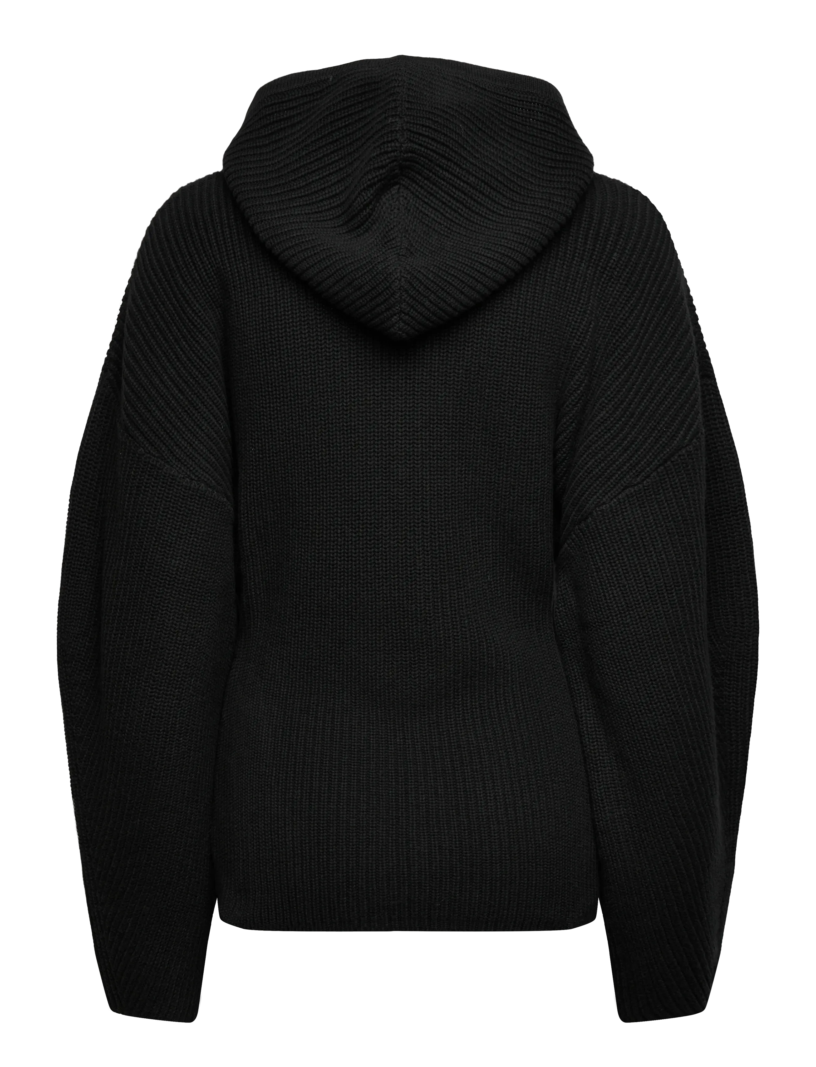Monki - Long Knitted Zip Hoodie - pulls à capuche - black dark - 1