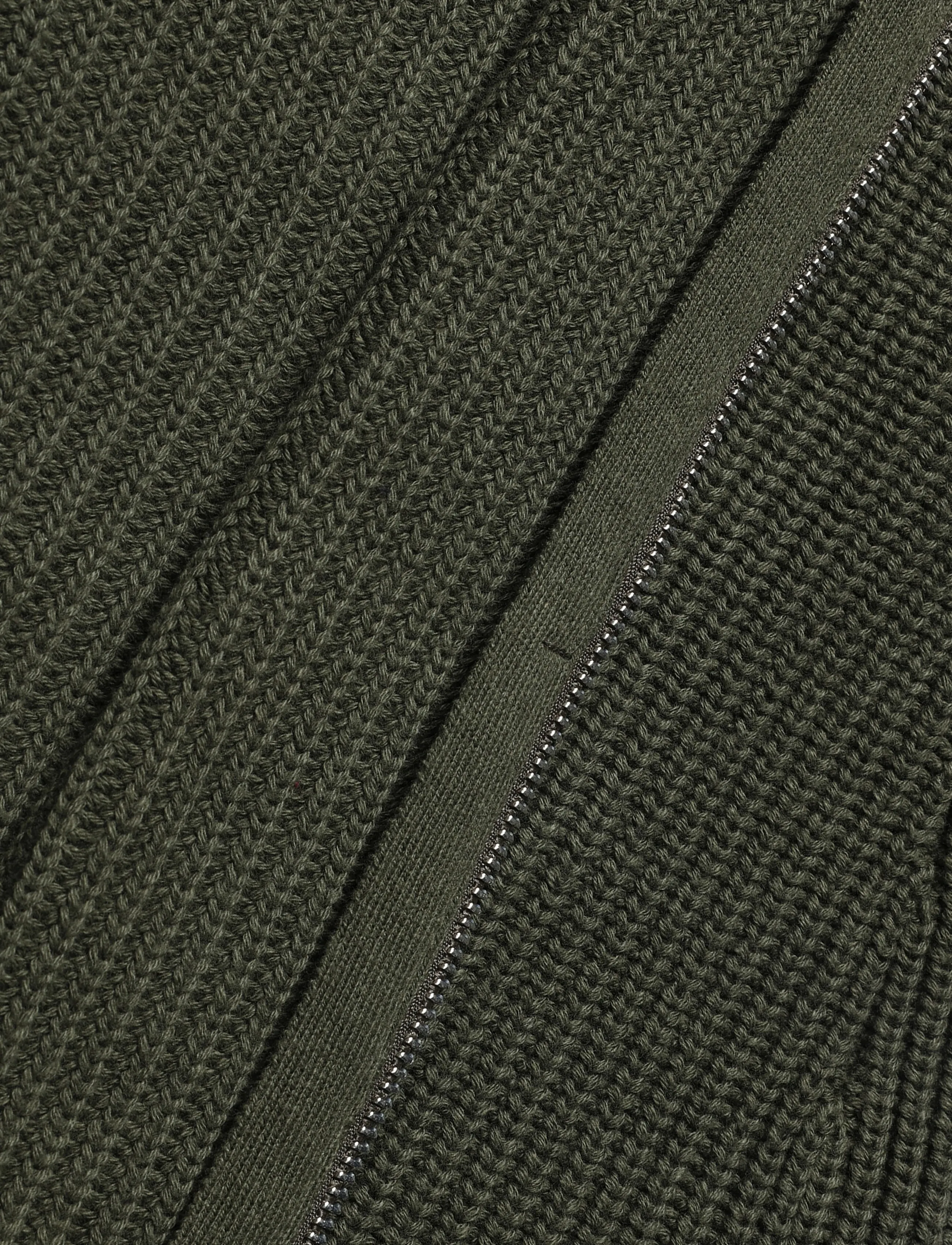 Monki - Long Knitted Zip Hoodie - kapuzenpullover - green dark - 4
