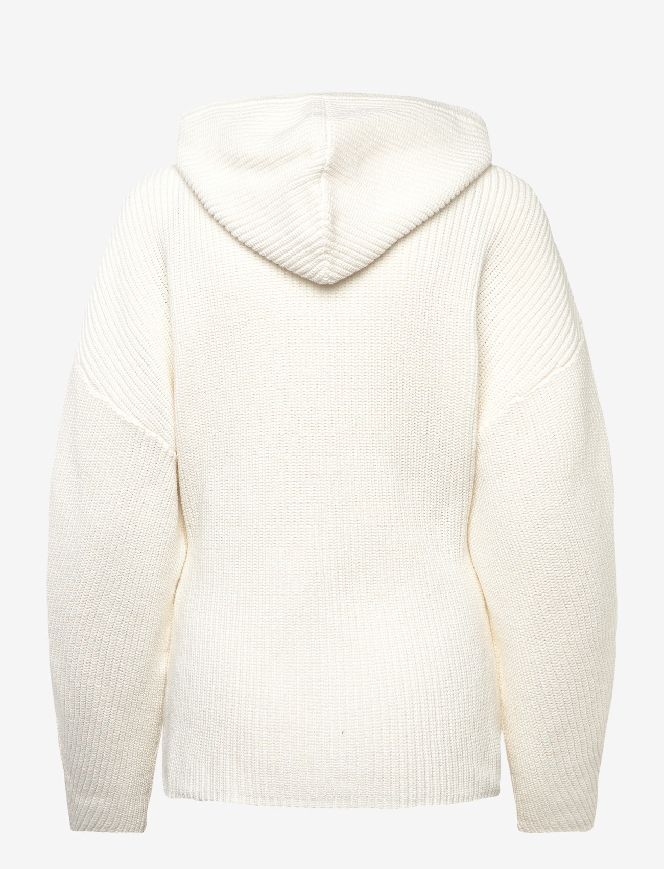 Monki - Long Knitted Zip Hoodie - hættetrøjer - white dusty light - 1
