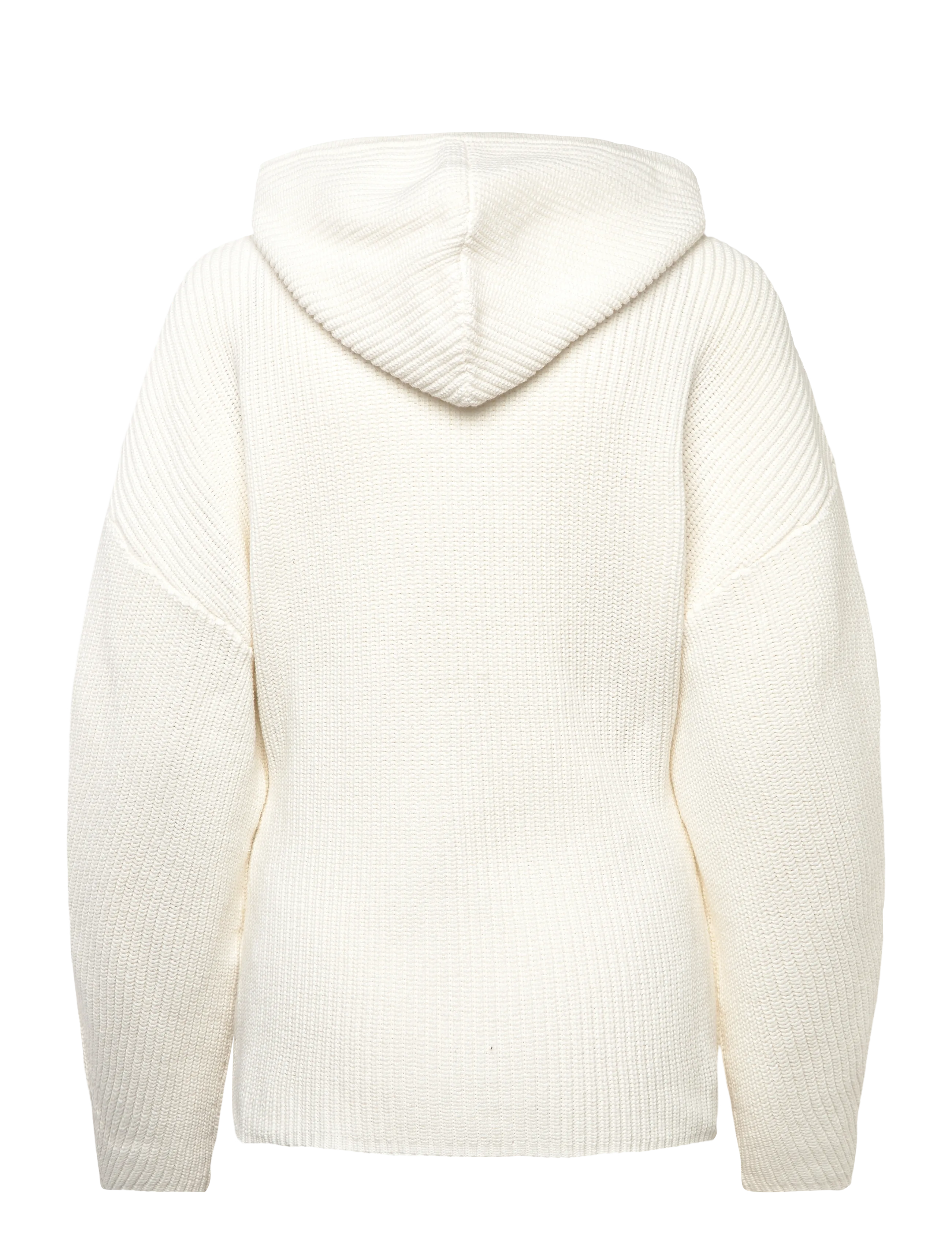 Monki - Long Knitted Zip Hoodie - hettegensere - white dusty light - 1