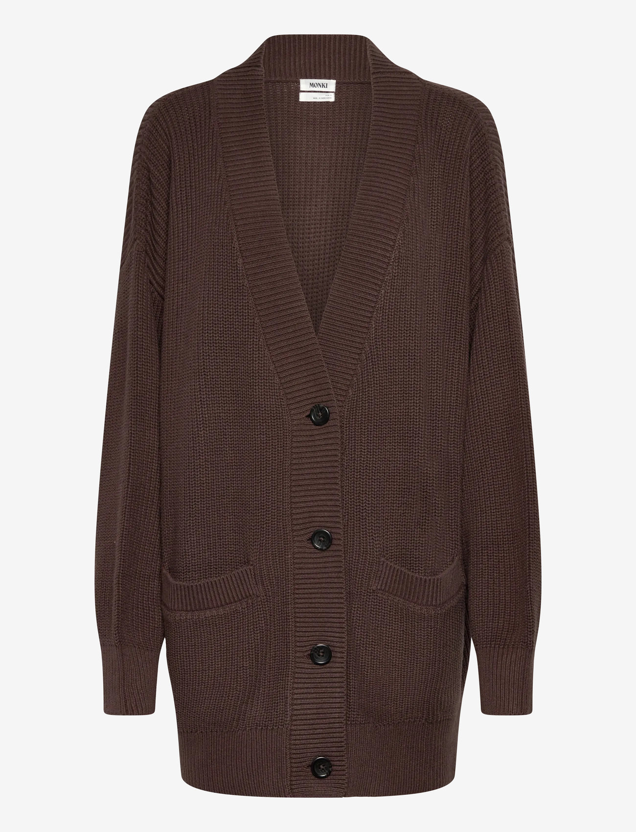 Monki - Knitted Cardigan - cardigans - brown dark - 0