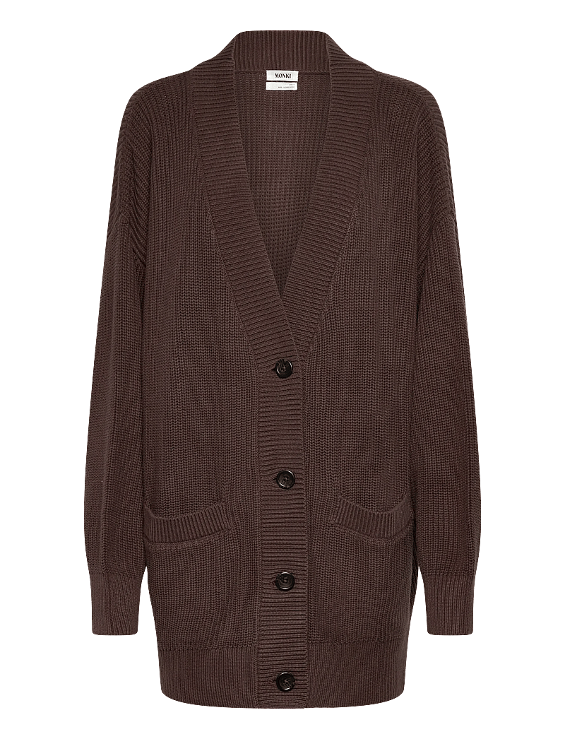 Monki - Knitted Cardigan - cardigans - brown dark - 0
