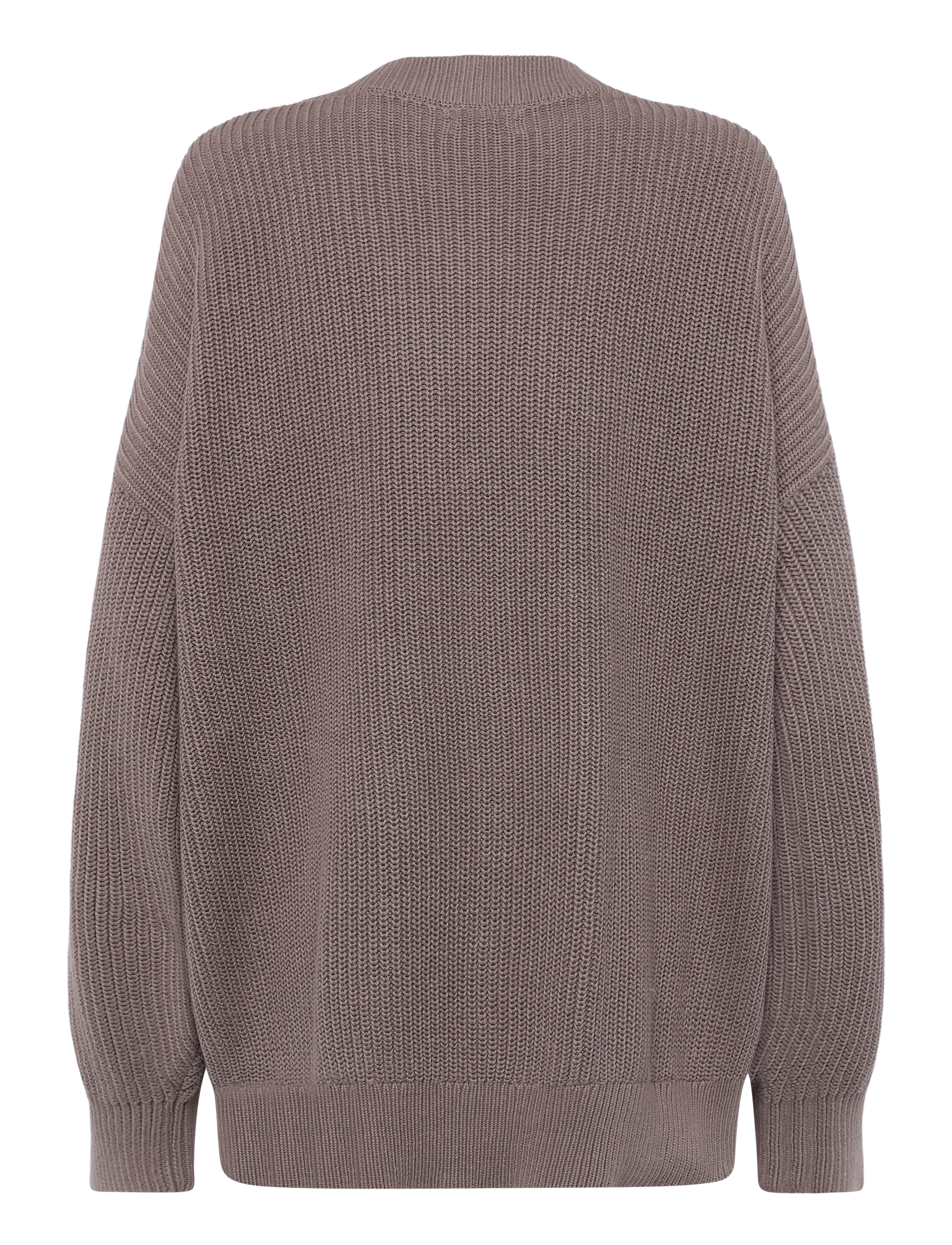 Monki - Oversized V-Neck Cotton Knit Cardigan - strickjacken - mole medium dusty - 1