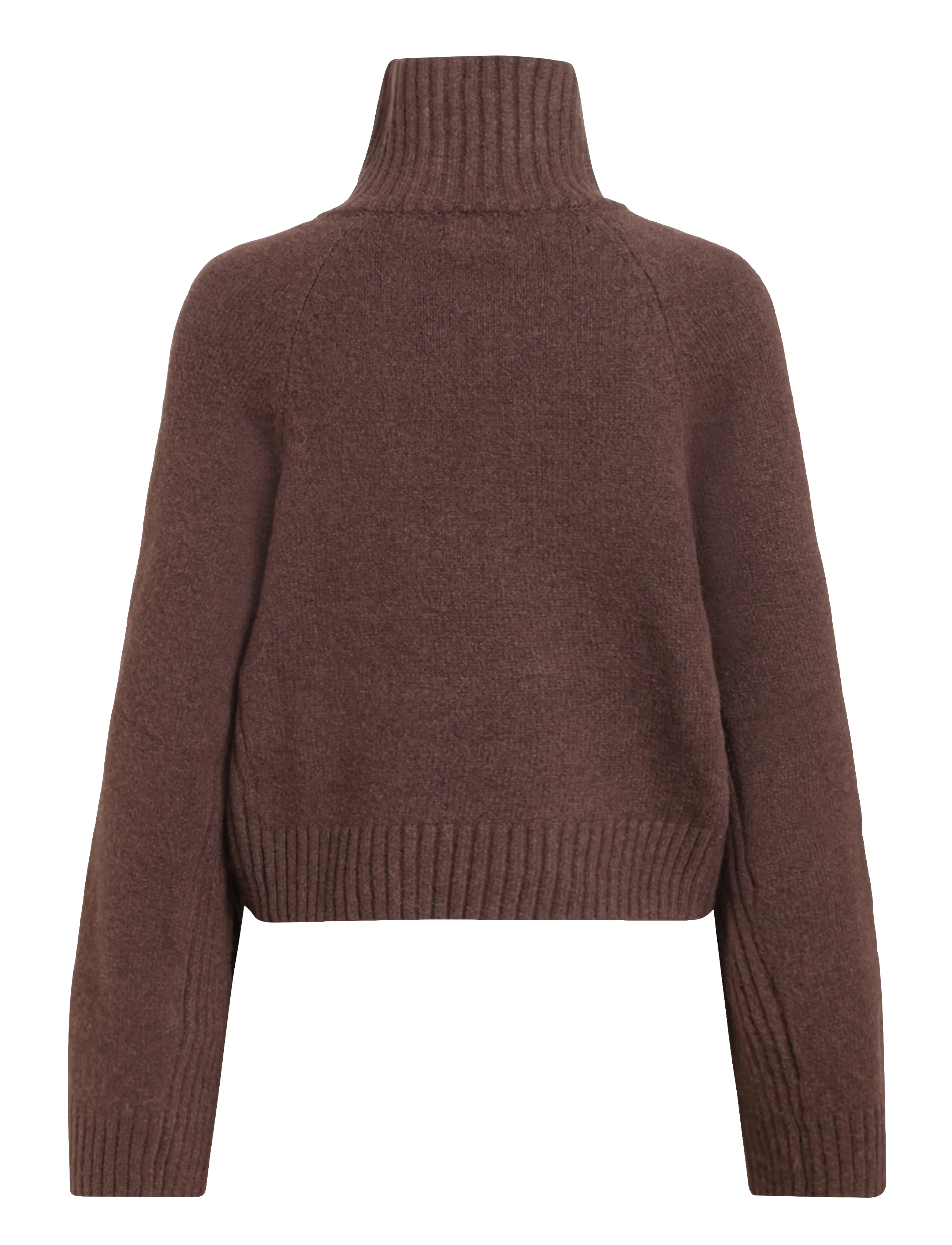 Monki - Short Half-Zip Knitted Sweater - brown dark - 1