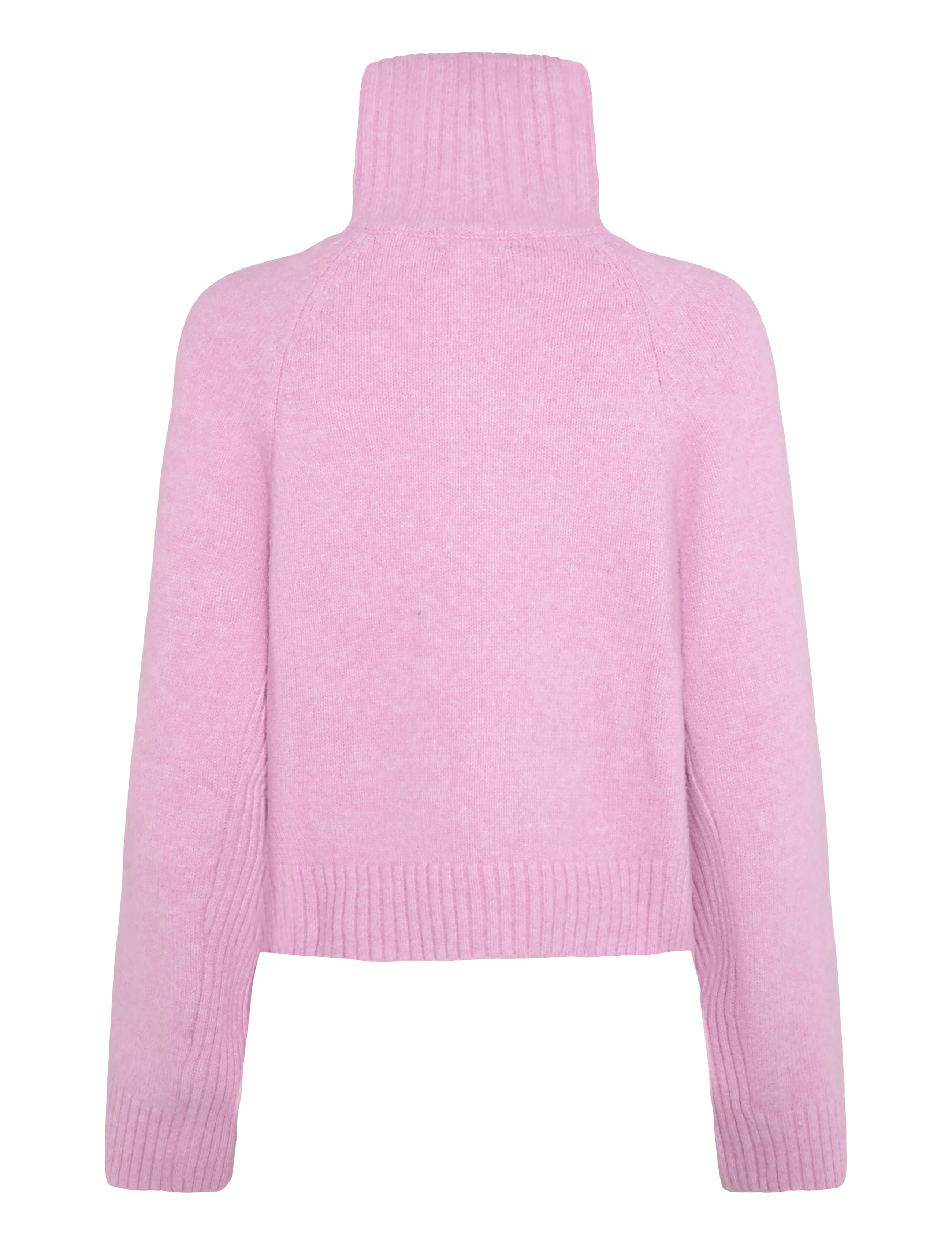 Monki - Short Half-Zip Knitted Sweater - turtlenecks - pink light - 1