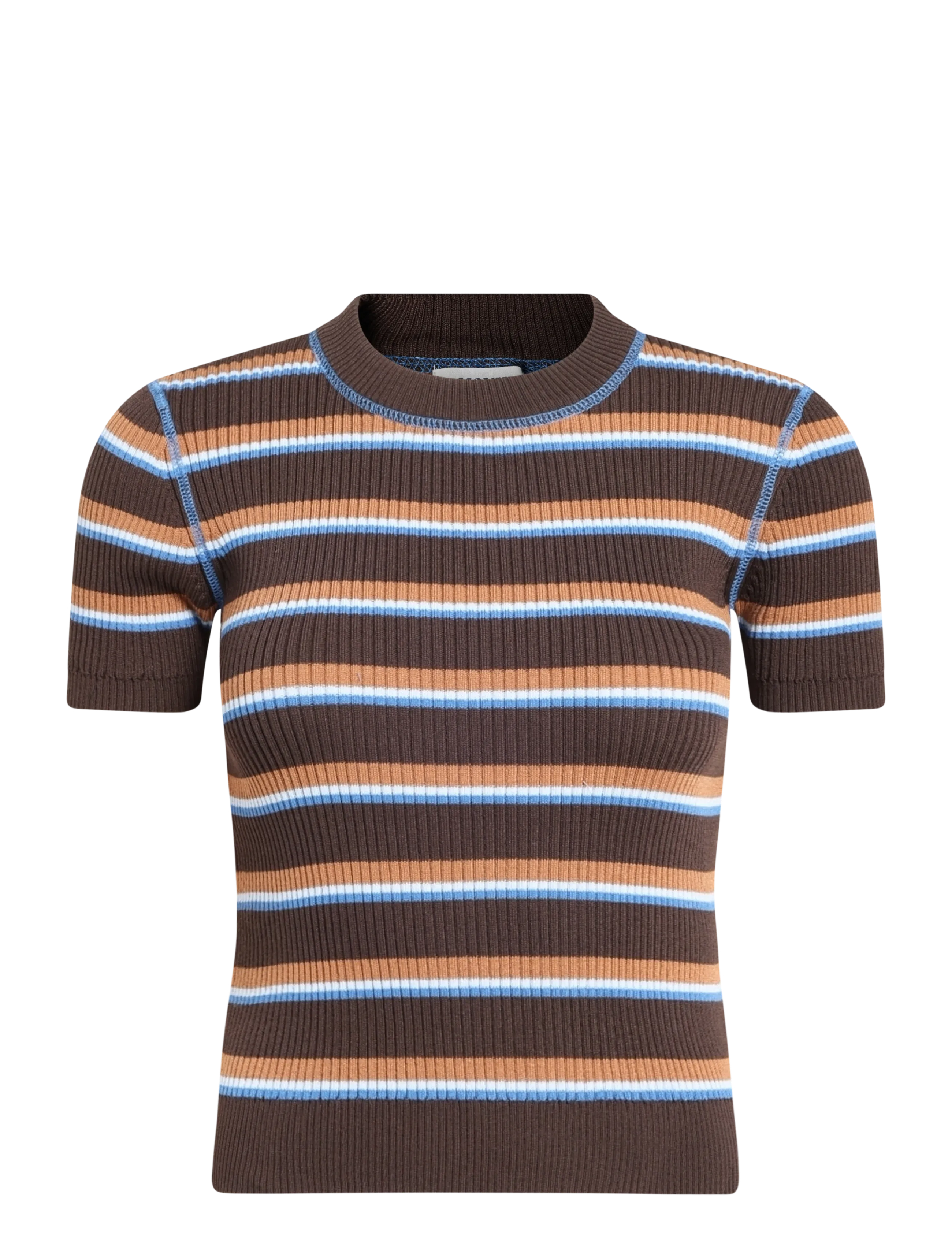 Monki Kn short sleeve Top - Riided - BROWN DARK / brown