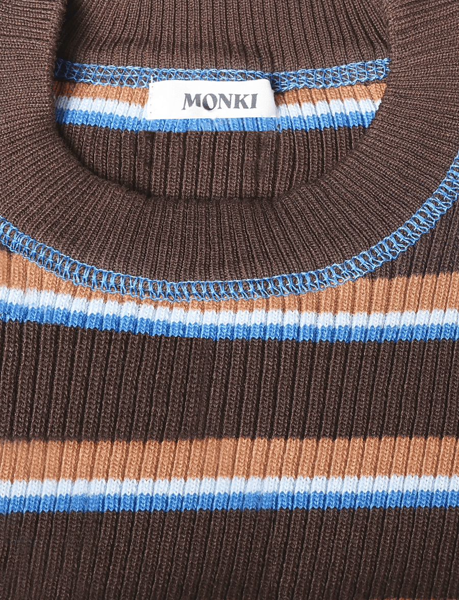 Monki - Kn short sleeve Top - t-shirts - brown dark - 2