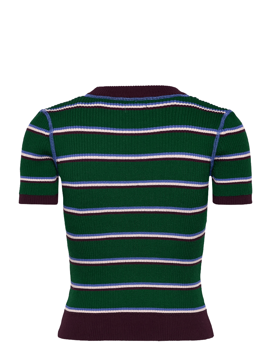 Monki - Mini knitted Top - t-shirts - green medium - 1