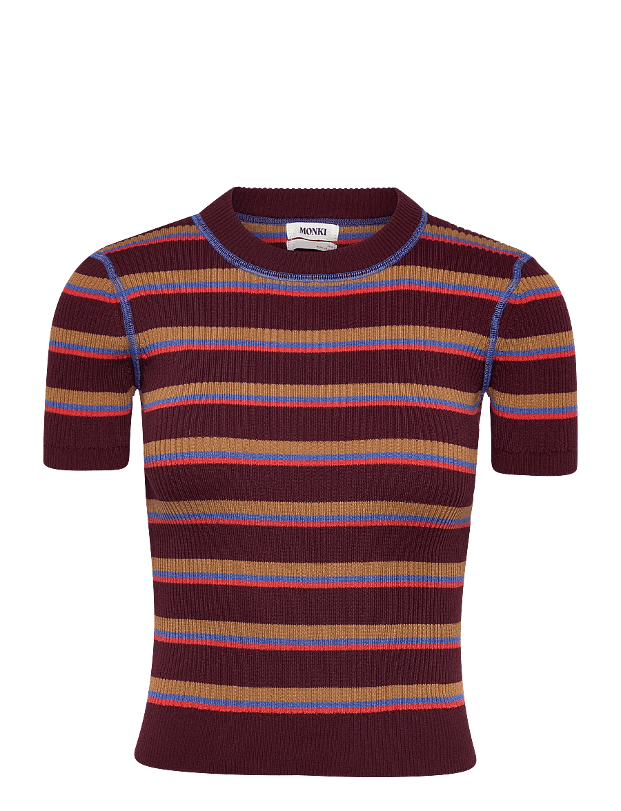 Monki - Mini knitted Top - t-shirts - red dark - 0