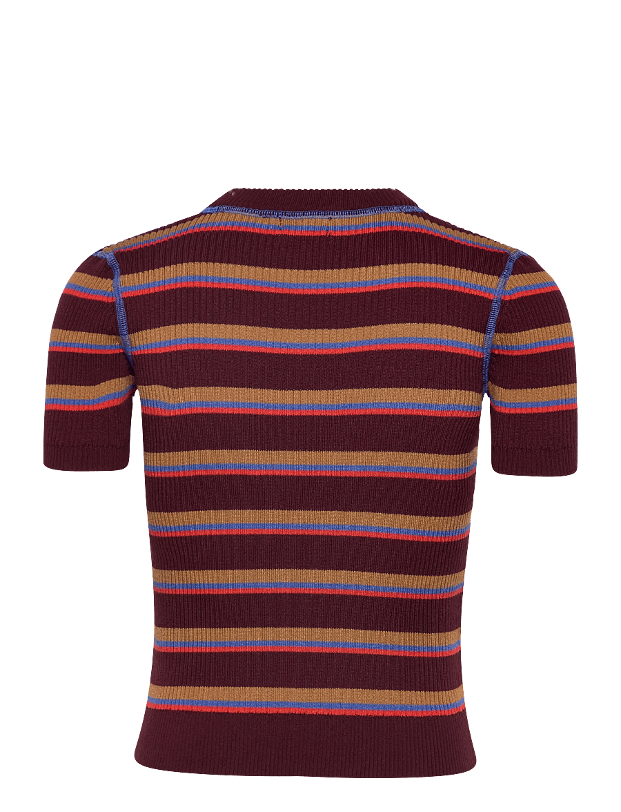 Monki - Mini knitted Top - t-shirts - red dark - 1