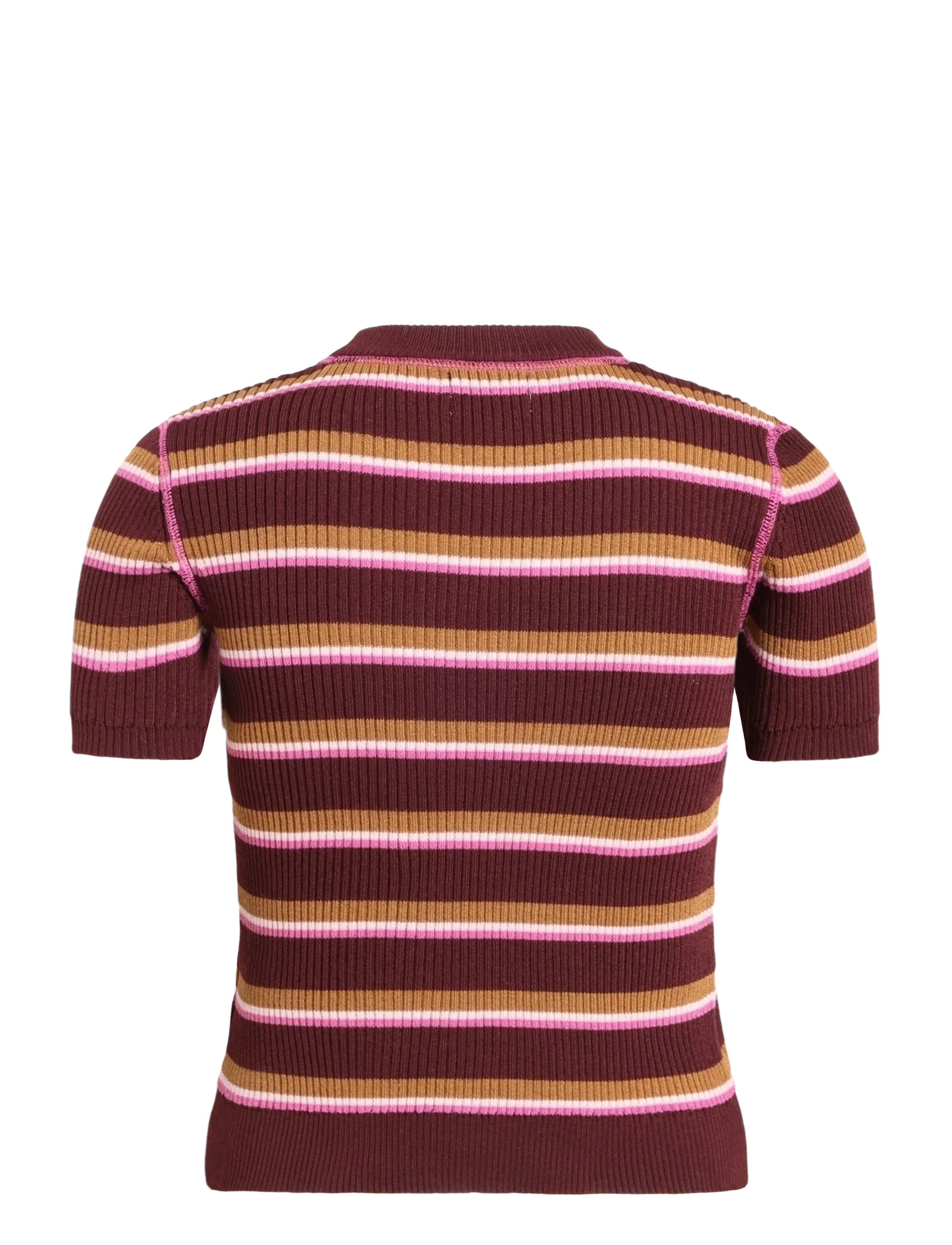 Monki - Kn short sleeve Top - t-shirts - red dark - 1