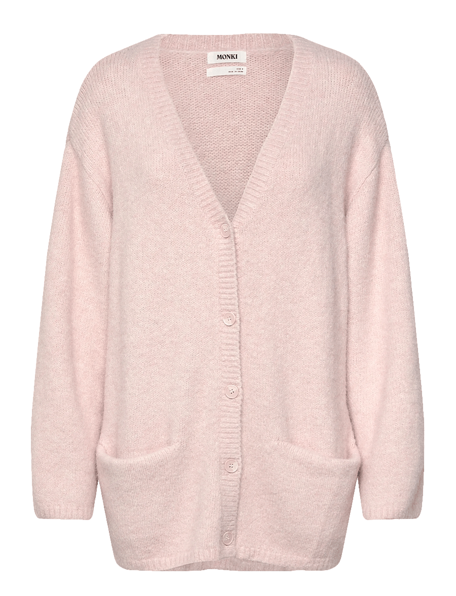 Monki - Soft Knit V-Neck Cardigan - kardiganid - pink dusty light - 0