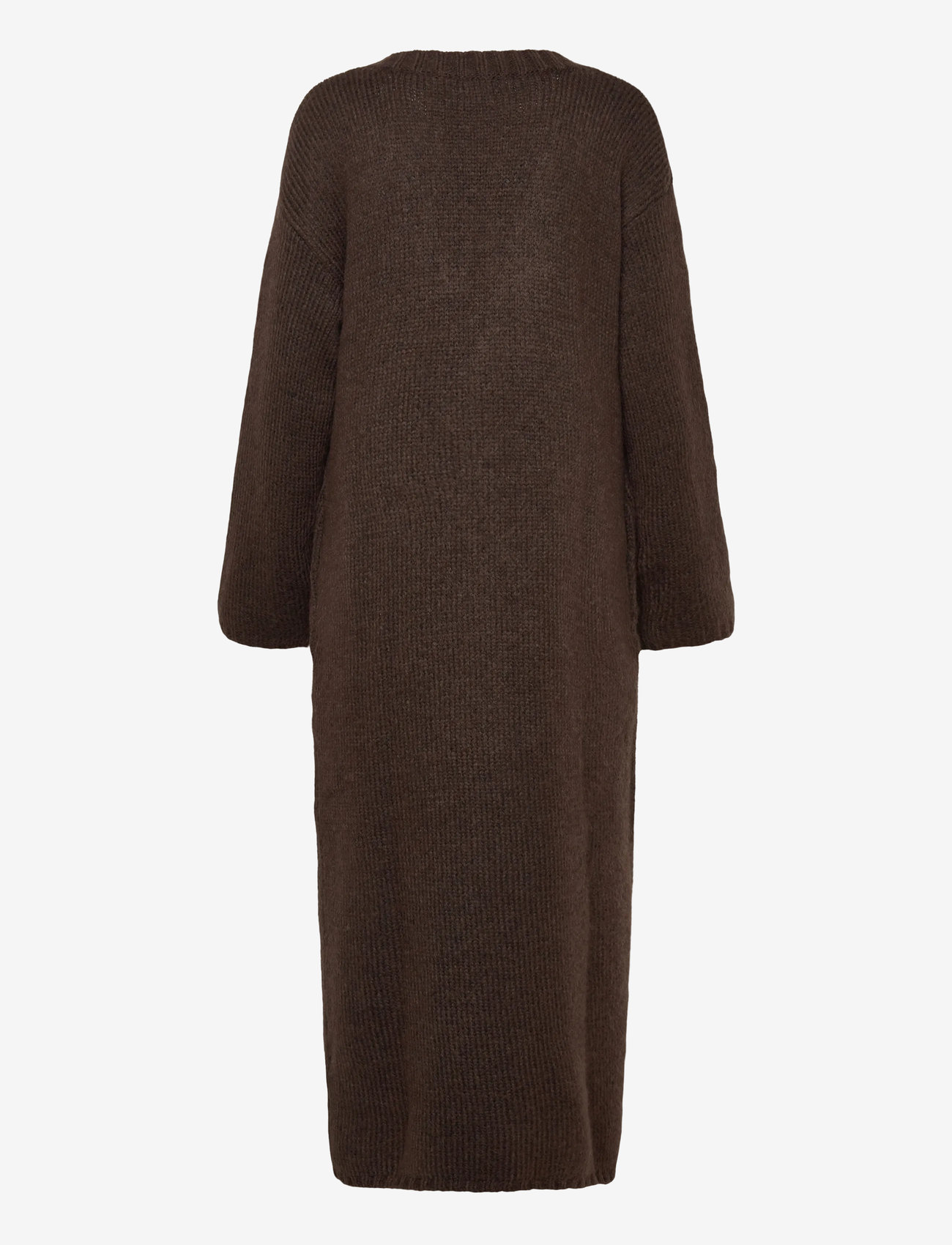 Monki - Long Knit V-Neck Cardigan - neuletakit - brown dark - 1