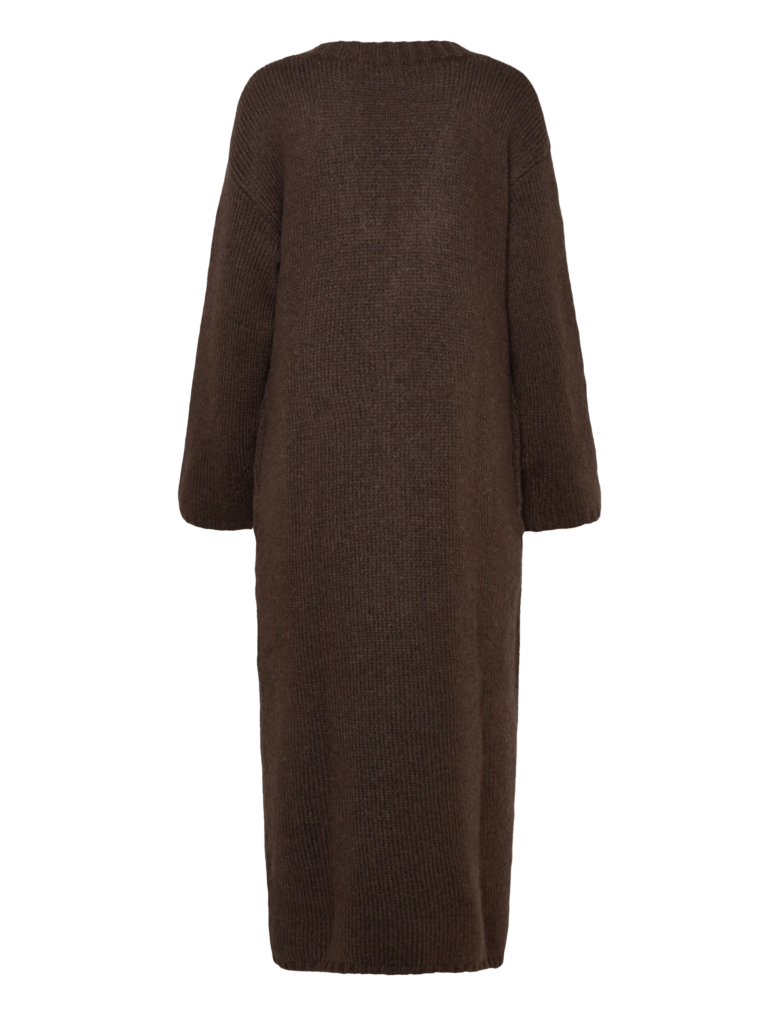 Monki - Long Knit V-Neck Cardigan - brown dark - 1