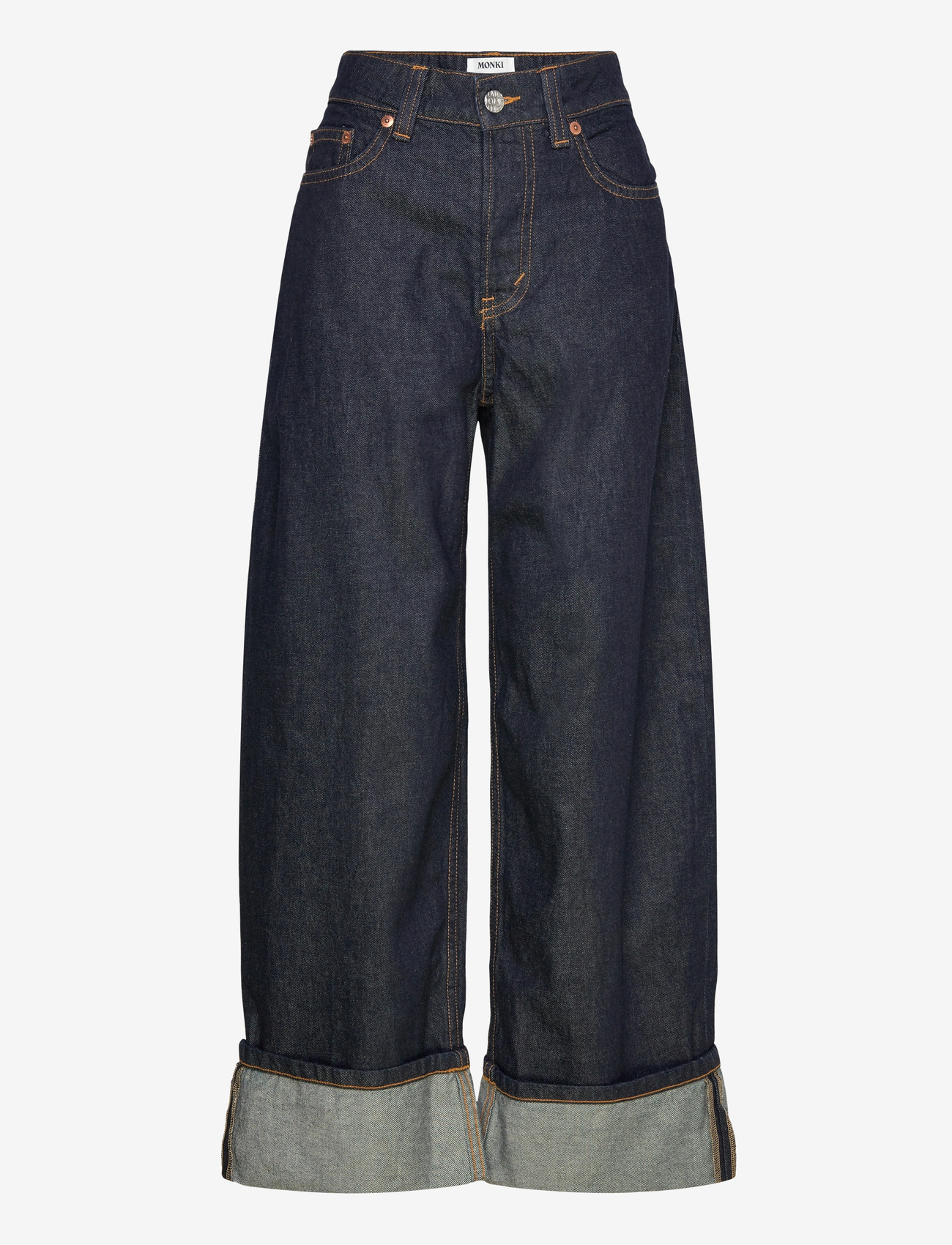 Monki - Peggy Low Rise Loose Baggy Leg Jeans - hosen mit weitem bein - blue rinse - 0