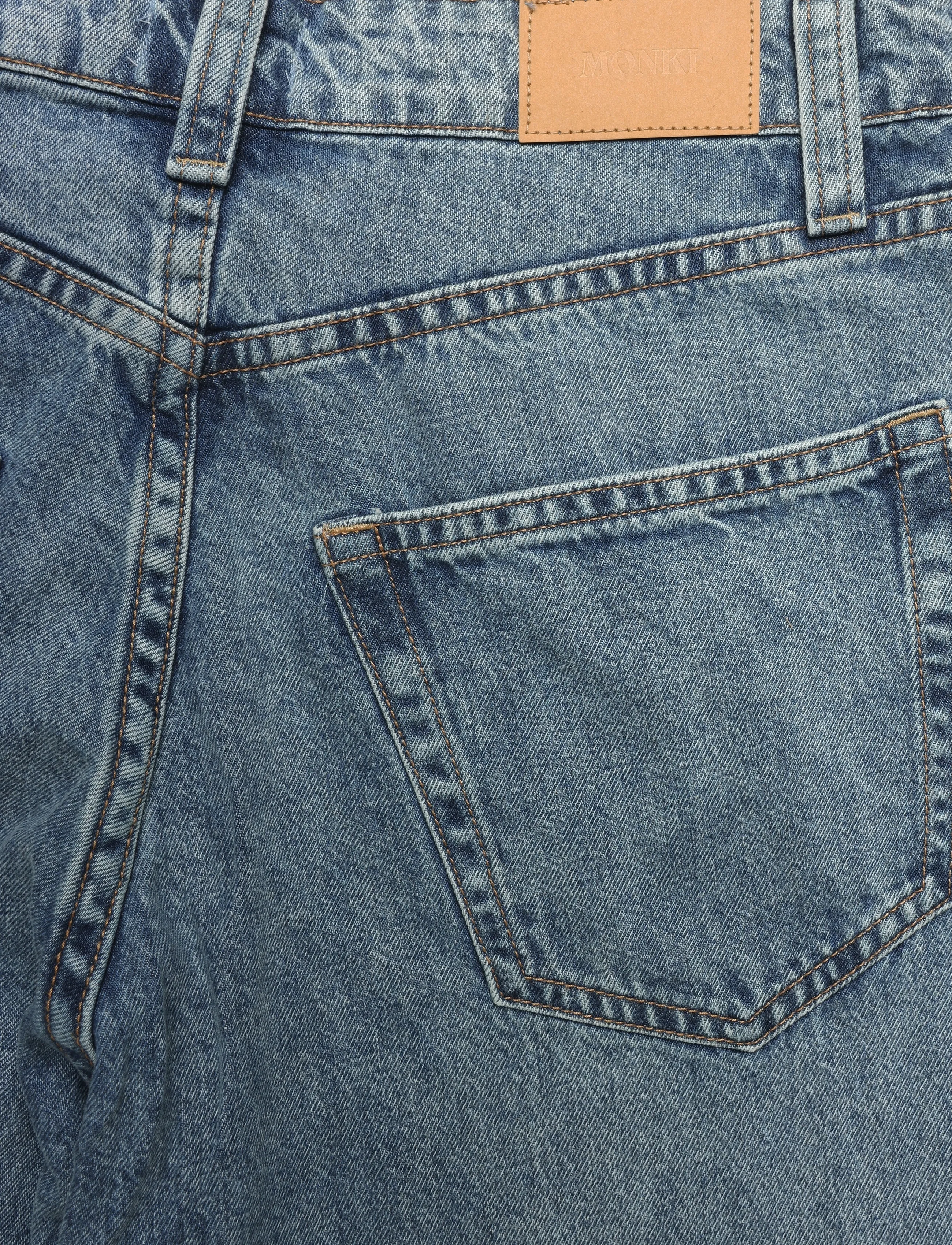 Monki - Peggy Low Rise Loose Baggy Jeans - wide leg jeans - blue wash - 4
