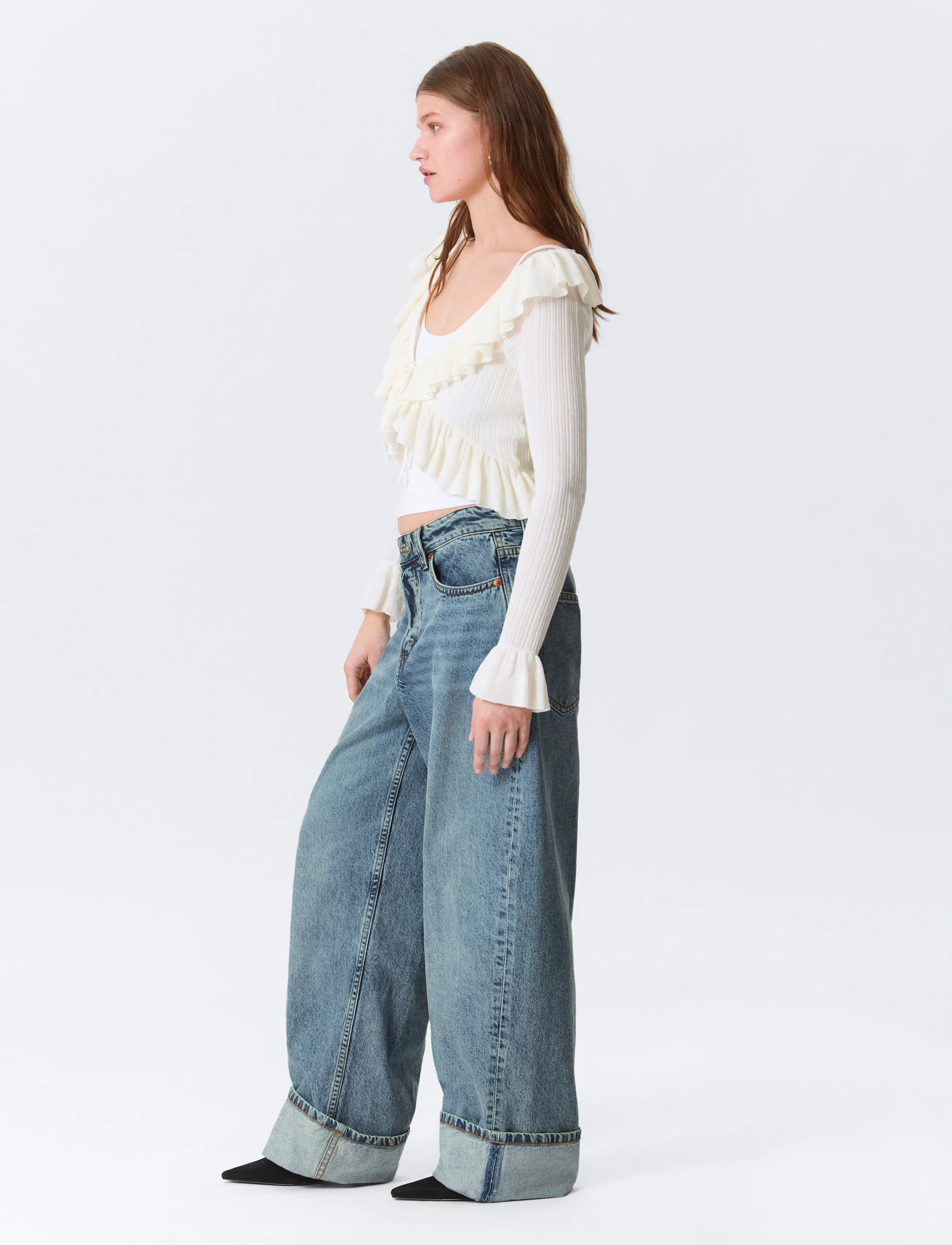 Monki - Peggy Low Rise Loose Baggy Jeans - szerokie dżinsy - chaos blue - 3