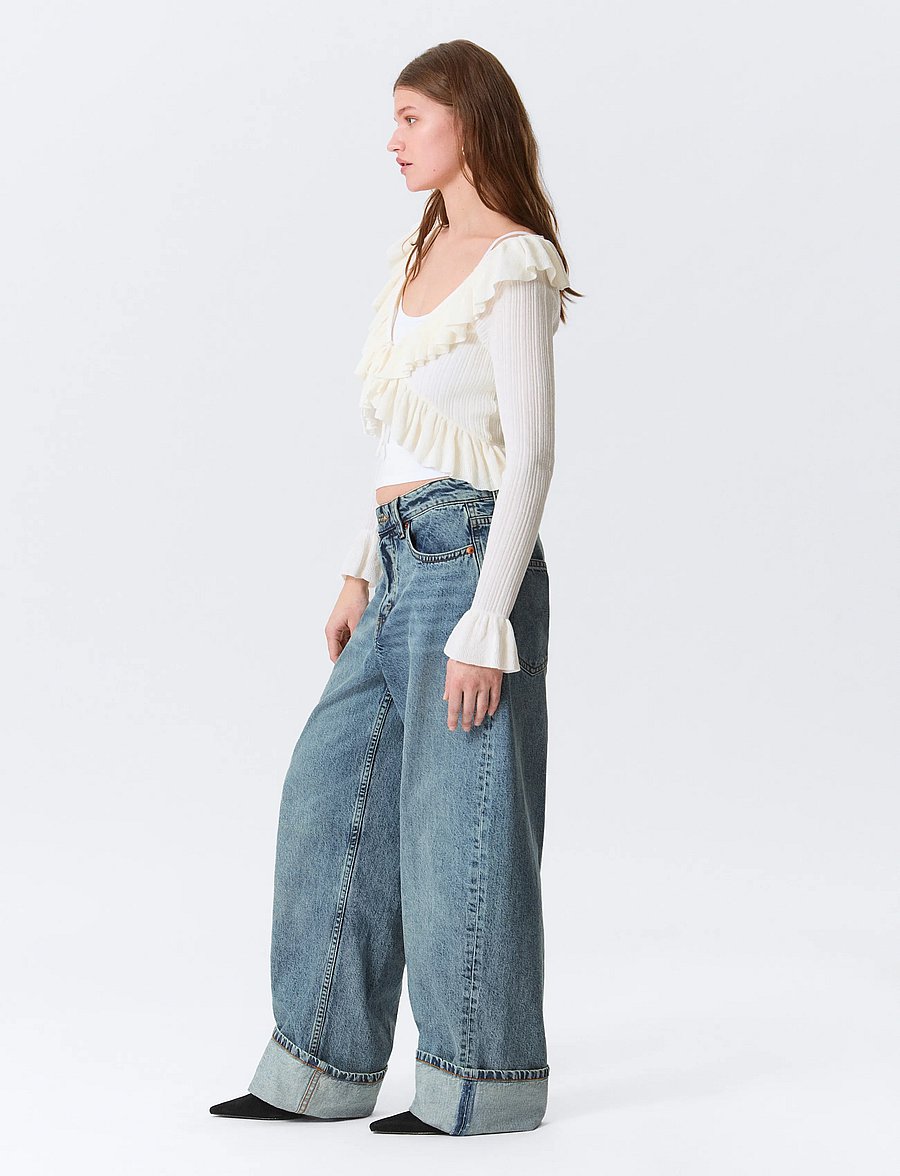 Monki - Peggy Low Rise Loose Baggy Jeans - wide leg jeans - chaos blue - 3