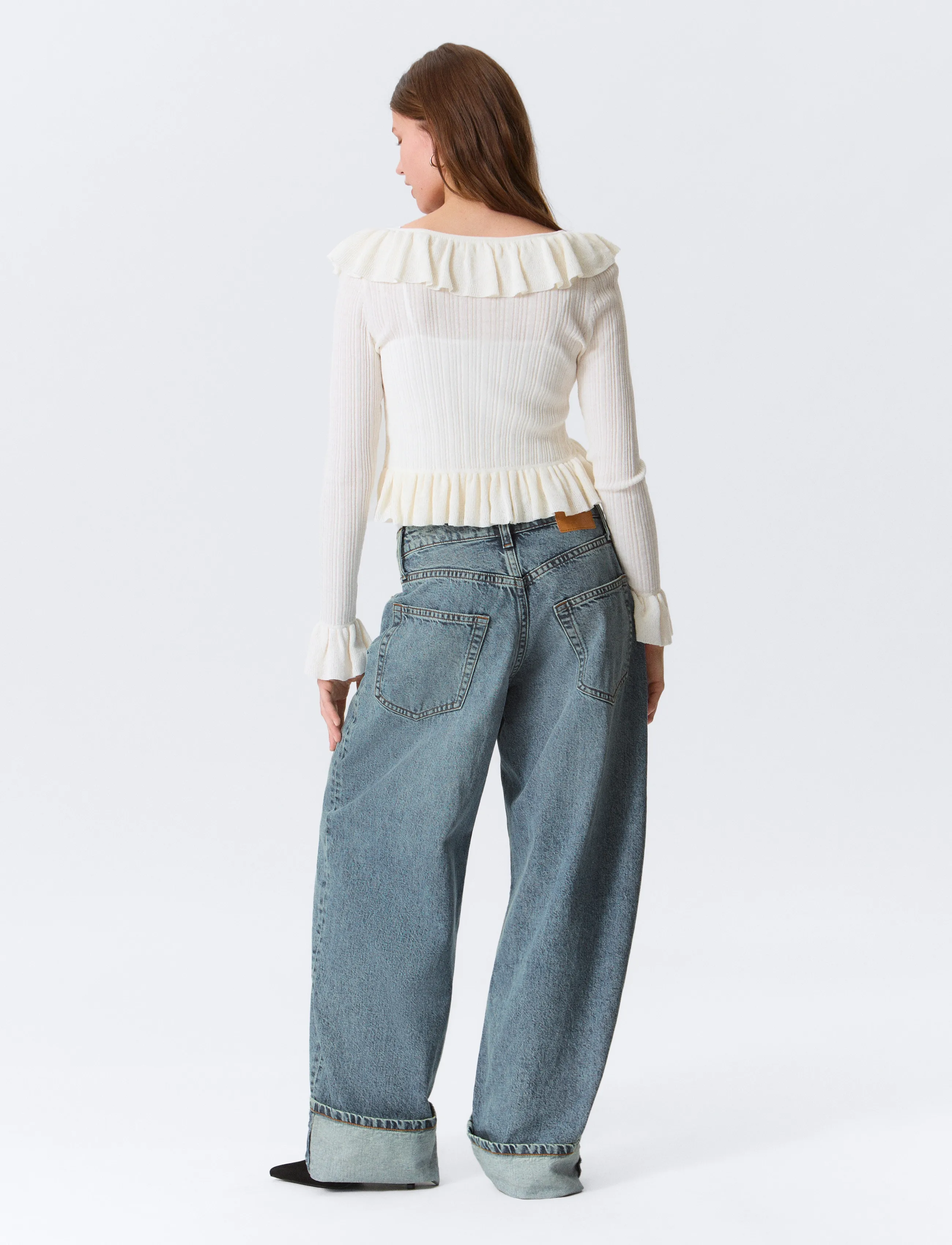 Monki - Peggy Low Rise Loose Baggy Jeans - szerokie dżinsy - chaos blue - 4