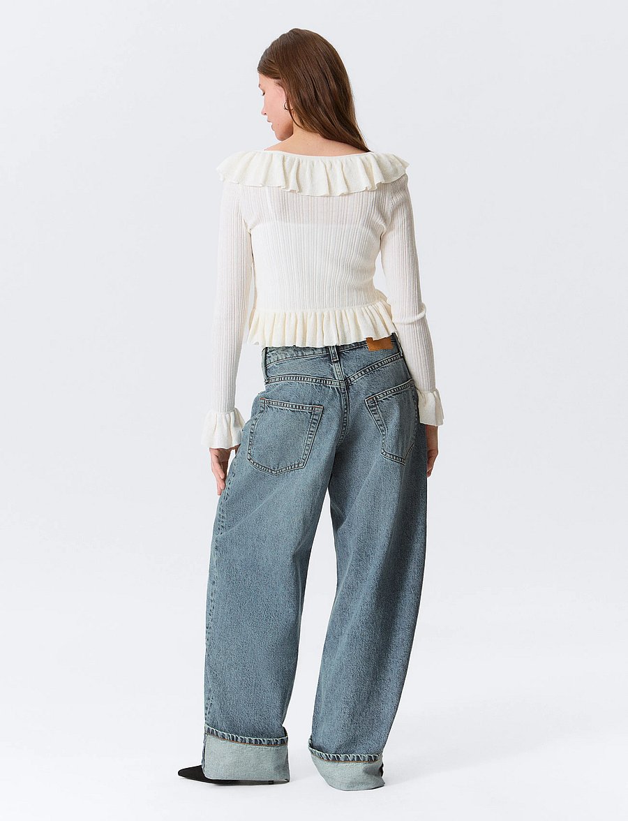 Monki - Peggy Low Rise Loose Baggy Jeans - wide leg jeans - chaos blue - 4