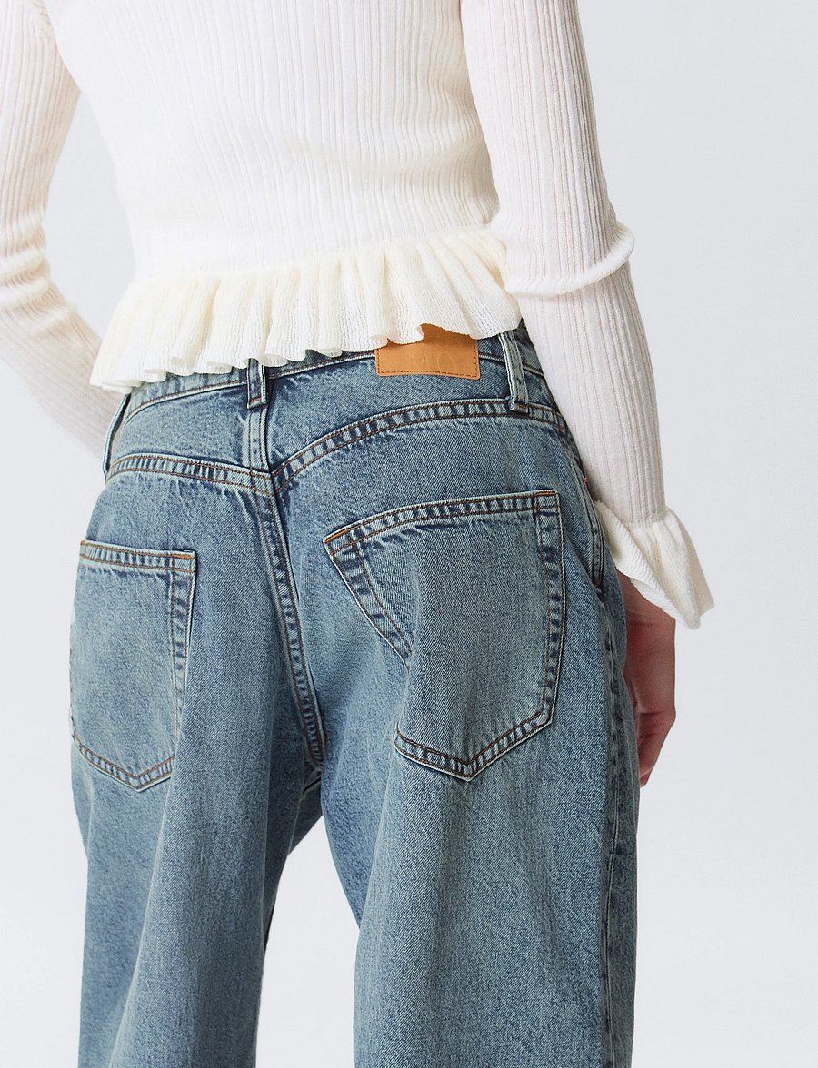 Monki - Peggy Low Rise Loose Baggy Jeans - wide leg jeans - chaos blue - 5