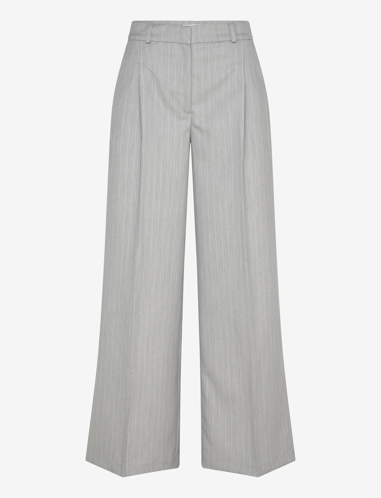 Monki - High Waisted Wide Leg Suiting Trousers - tailored trousers - grey melange dusty light - 0
