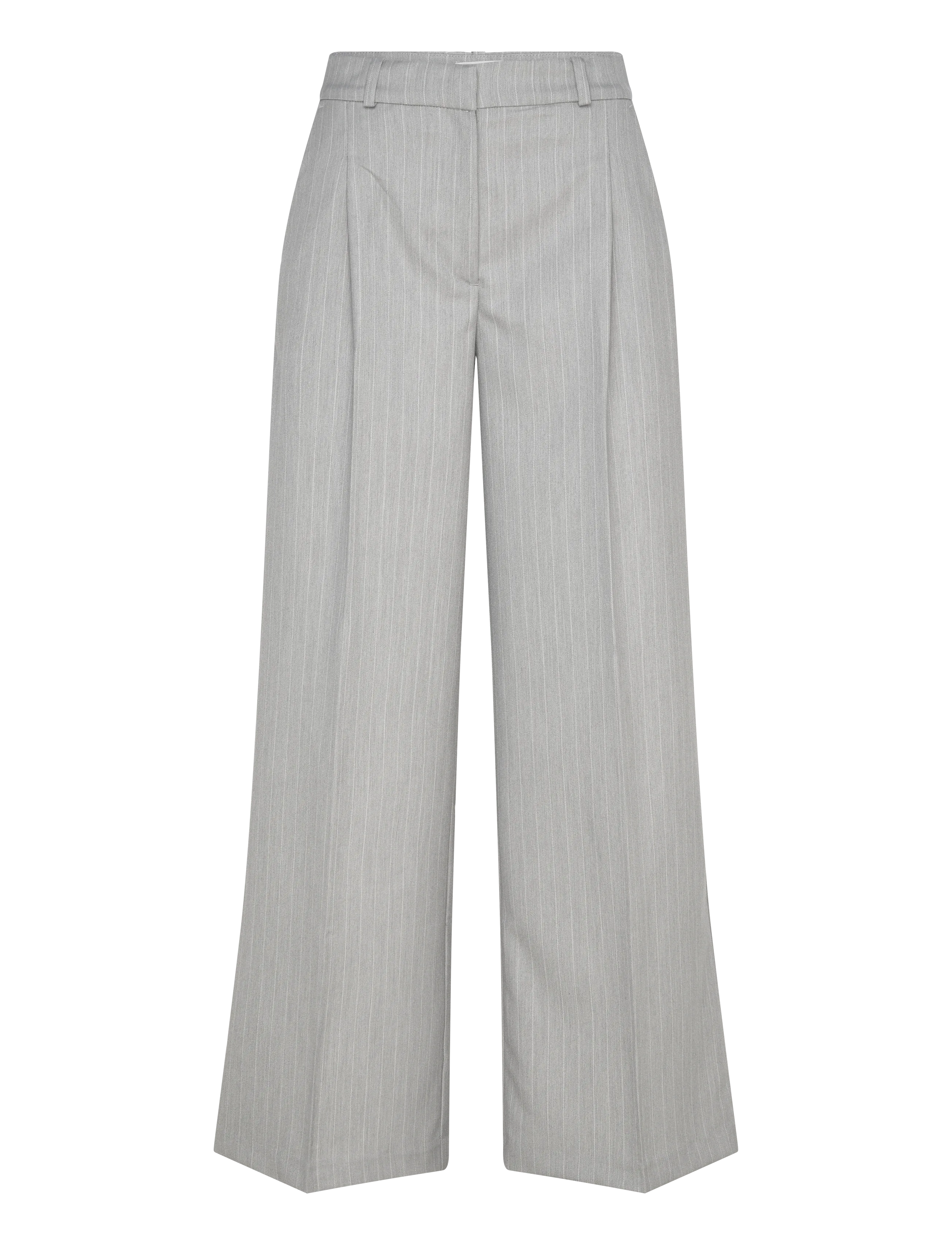 Monki High Waisted Wide Leg Suiting Trousers - Hosen - GREY MELANGE DUSTY LIGHT / grey